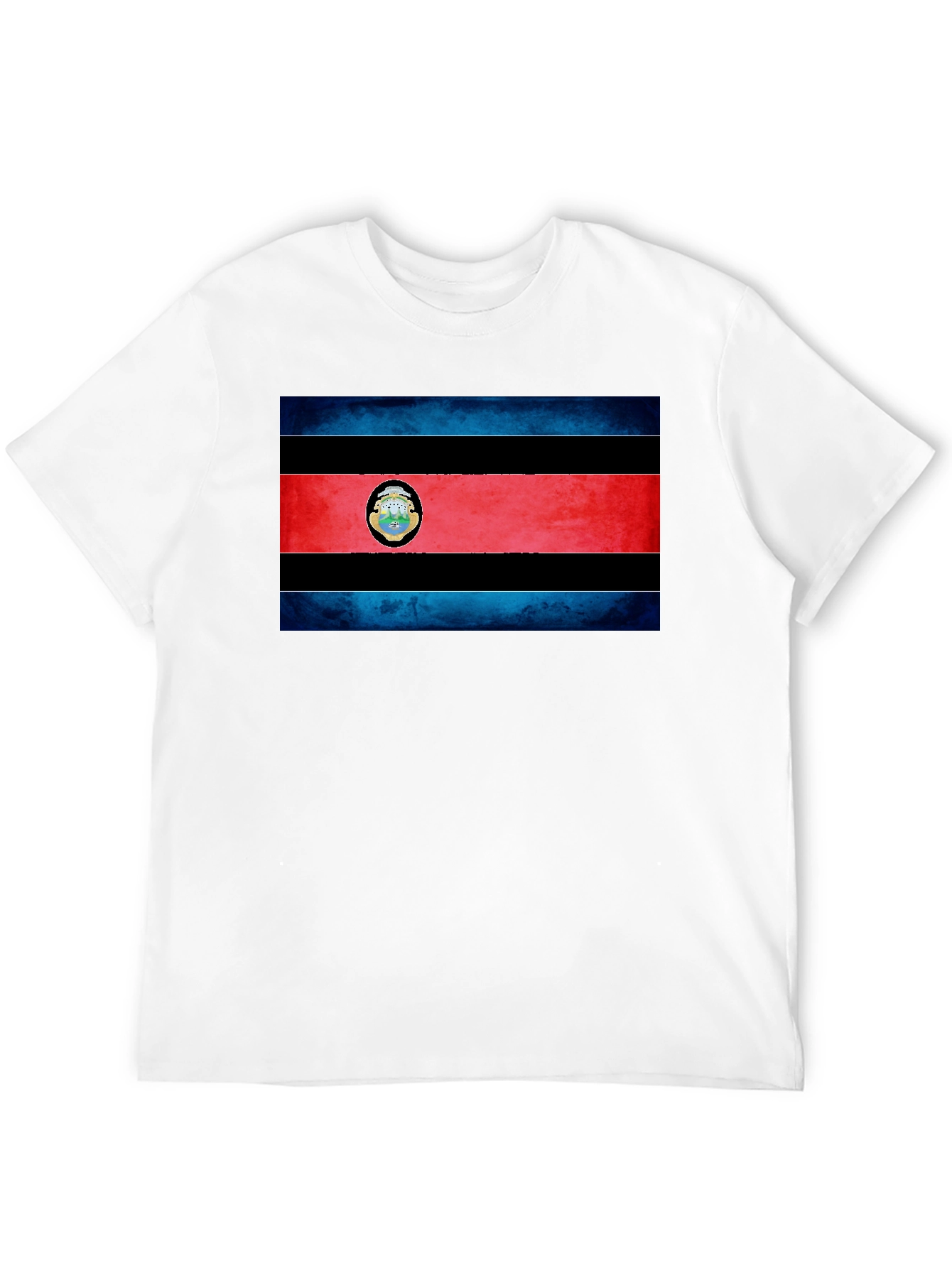 Costa Rica Flag T-Shirt - Black Cotton Tee