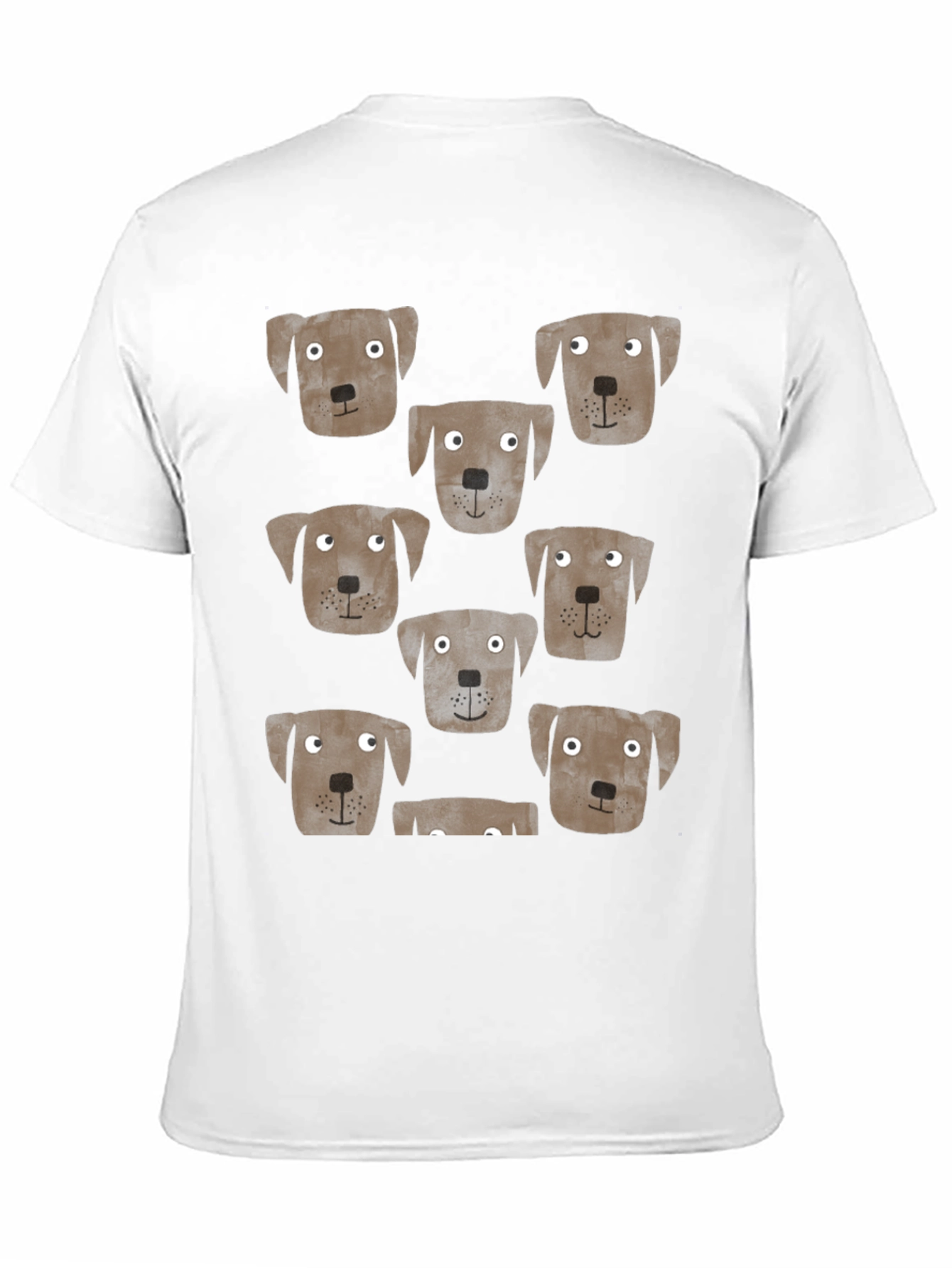 Dog Head Print Mens Black T-Shirt
