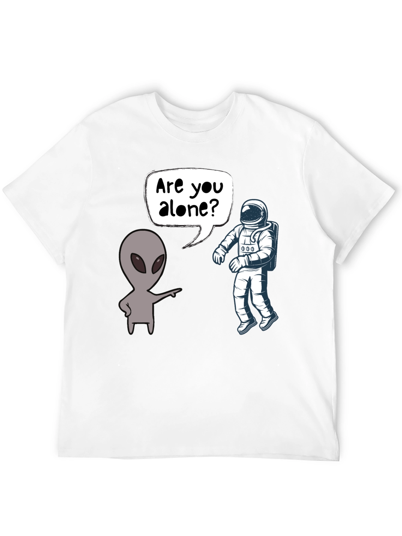 Alien & Astronaut T-Shirt - Are You Alone?
