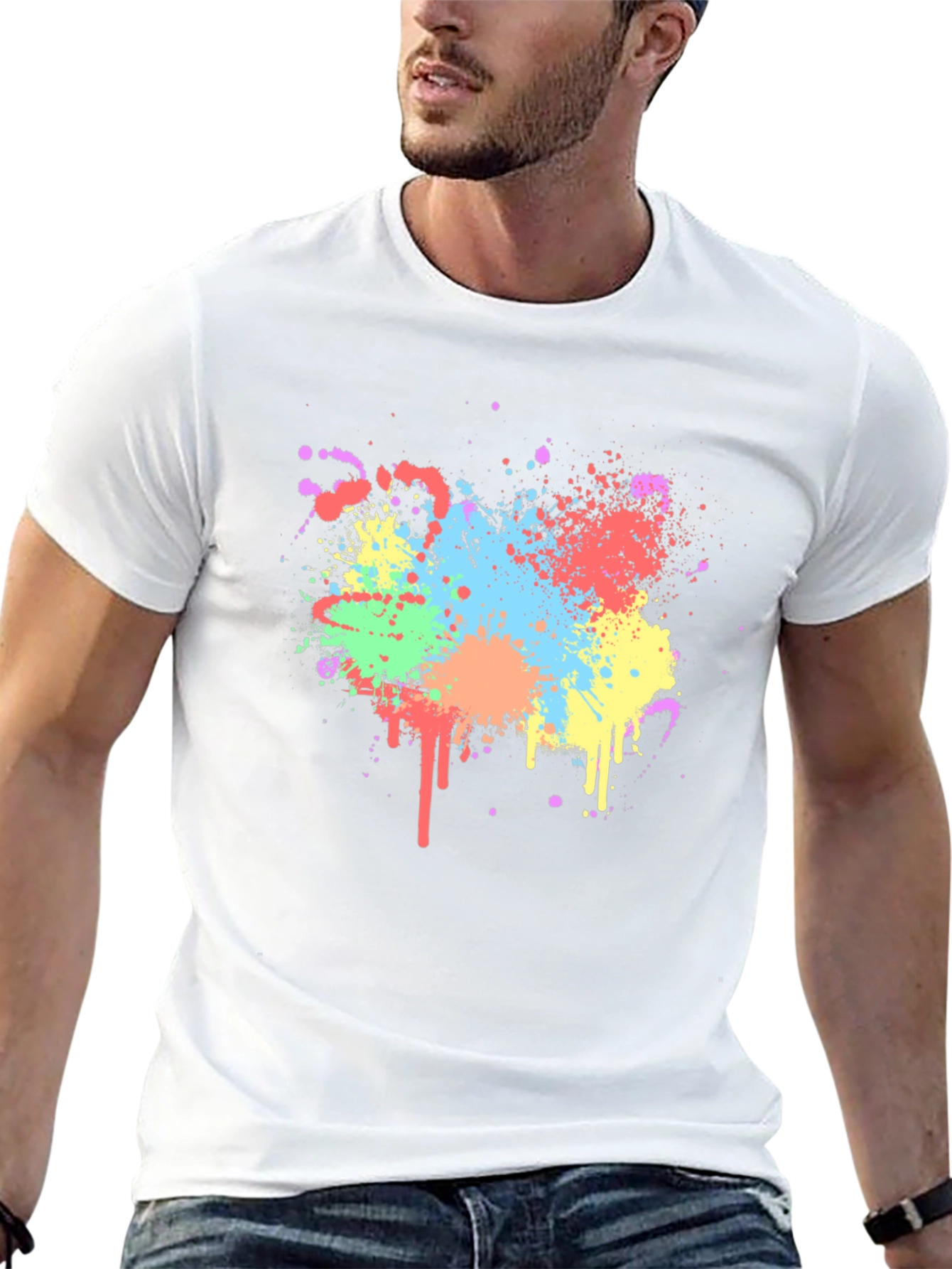 Colorful Splatter Graphic T-Shirt
