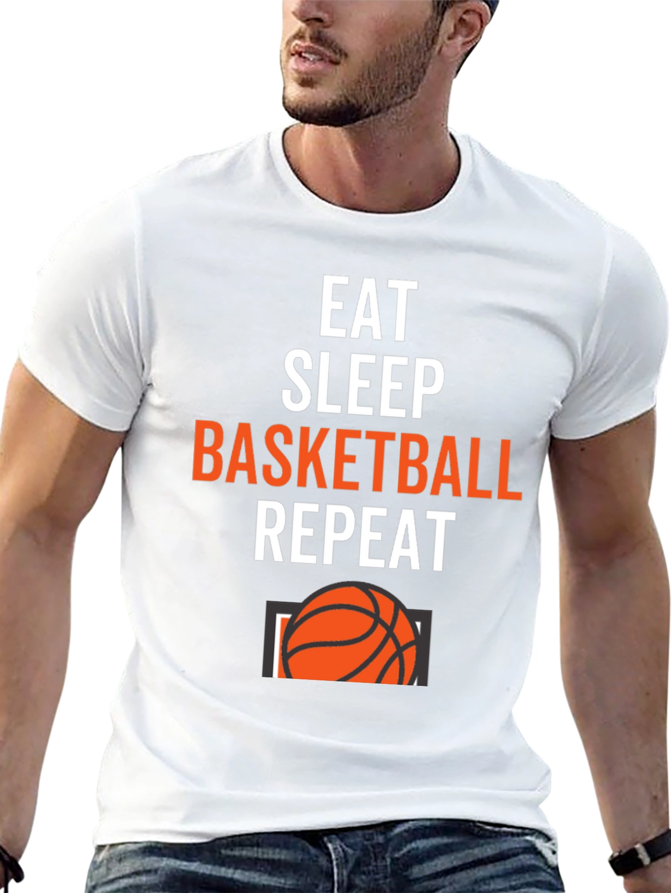 Eat Sleep Basketball Repeat Graphic Tee