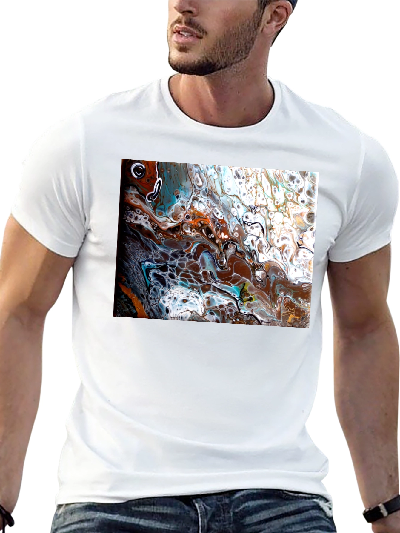 Abstract Art Graphic Tee - Fluid Design