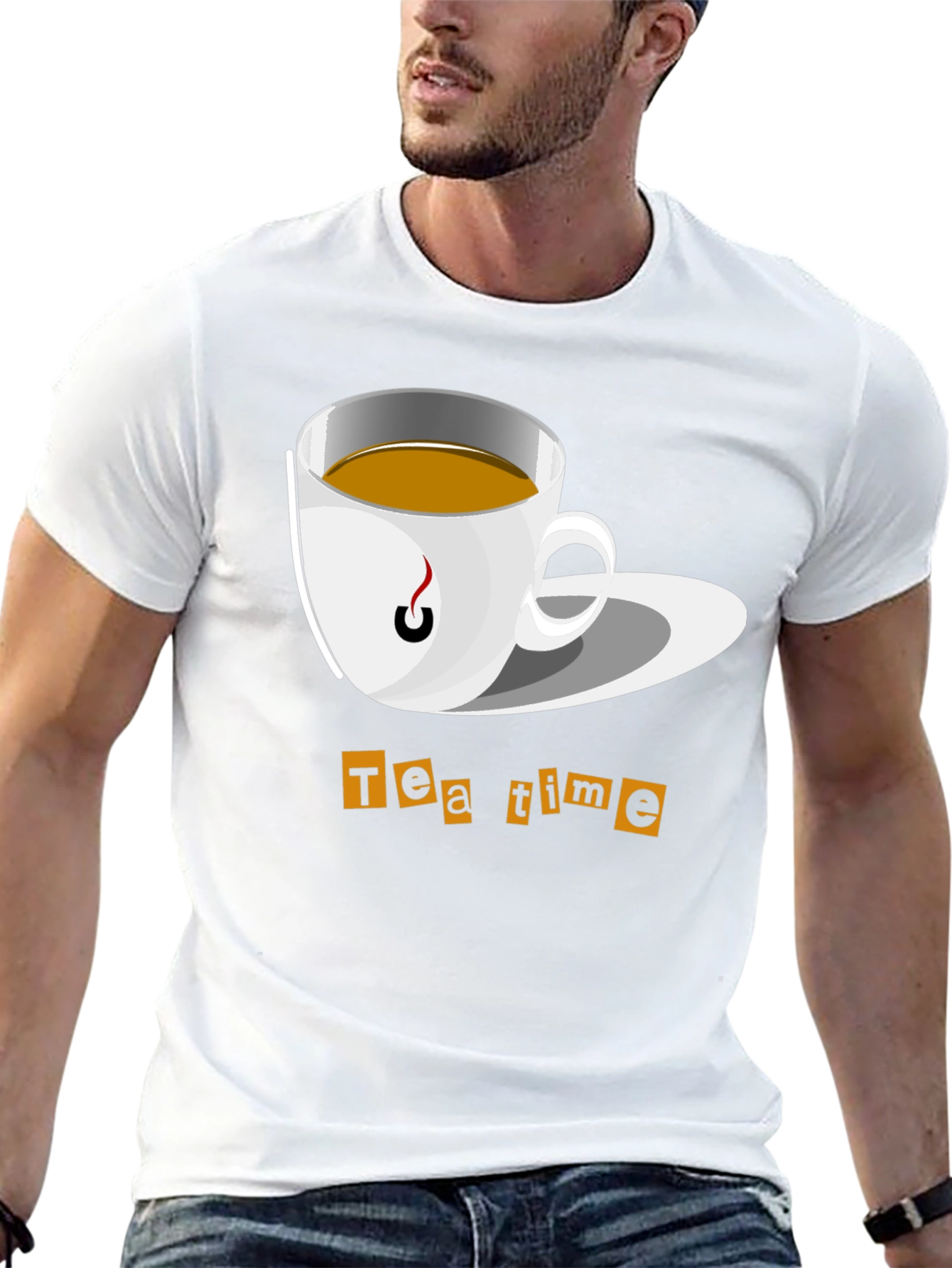 Tea Time Graphic T-Shirt - Black Cotton Tee