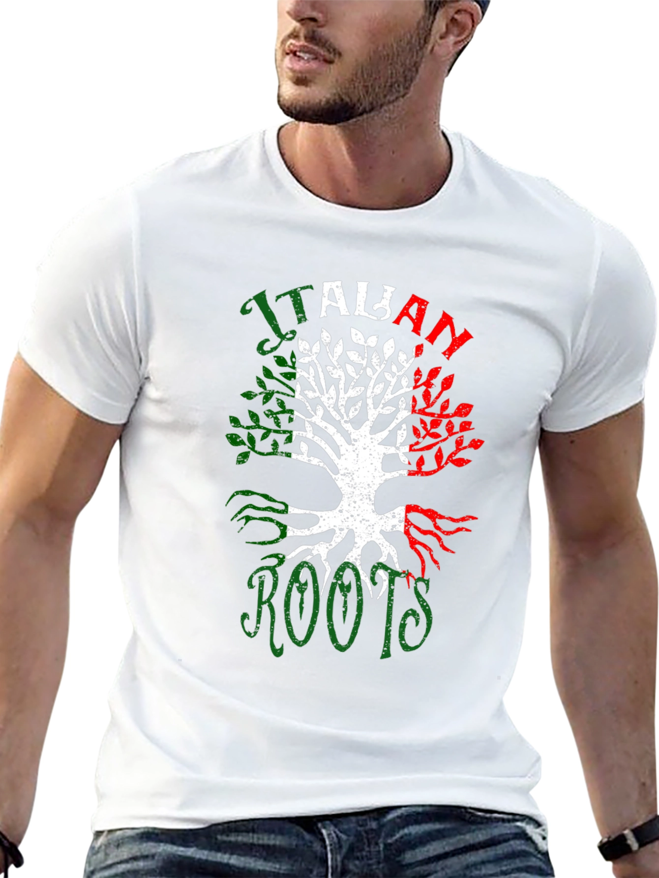 Italian Roots Graphic Tee - Black Crew Neck T-Shirt