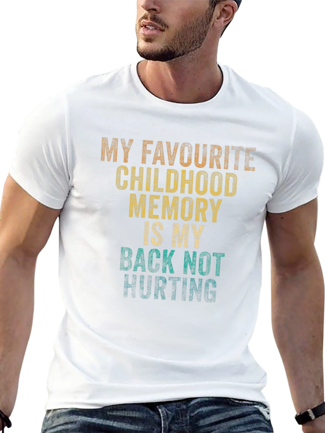 Funny Retro Childhood Back Pain T-Shirt