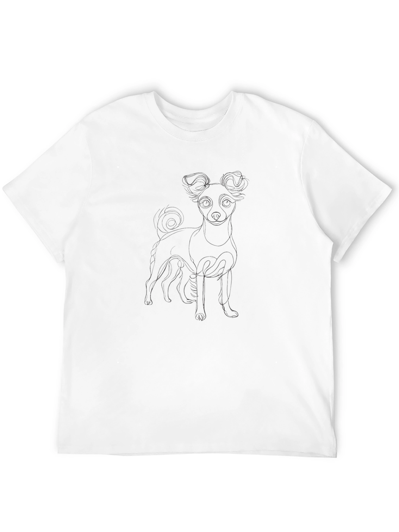 Black Dog Outline T-Shirt: Stylish Canine Tee