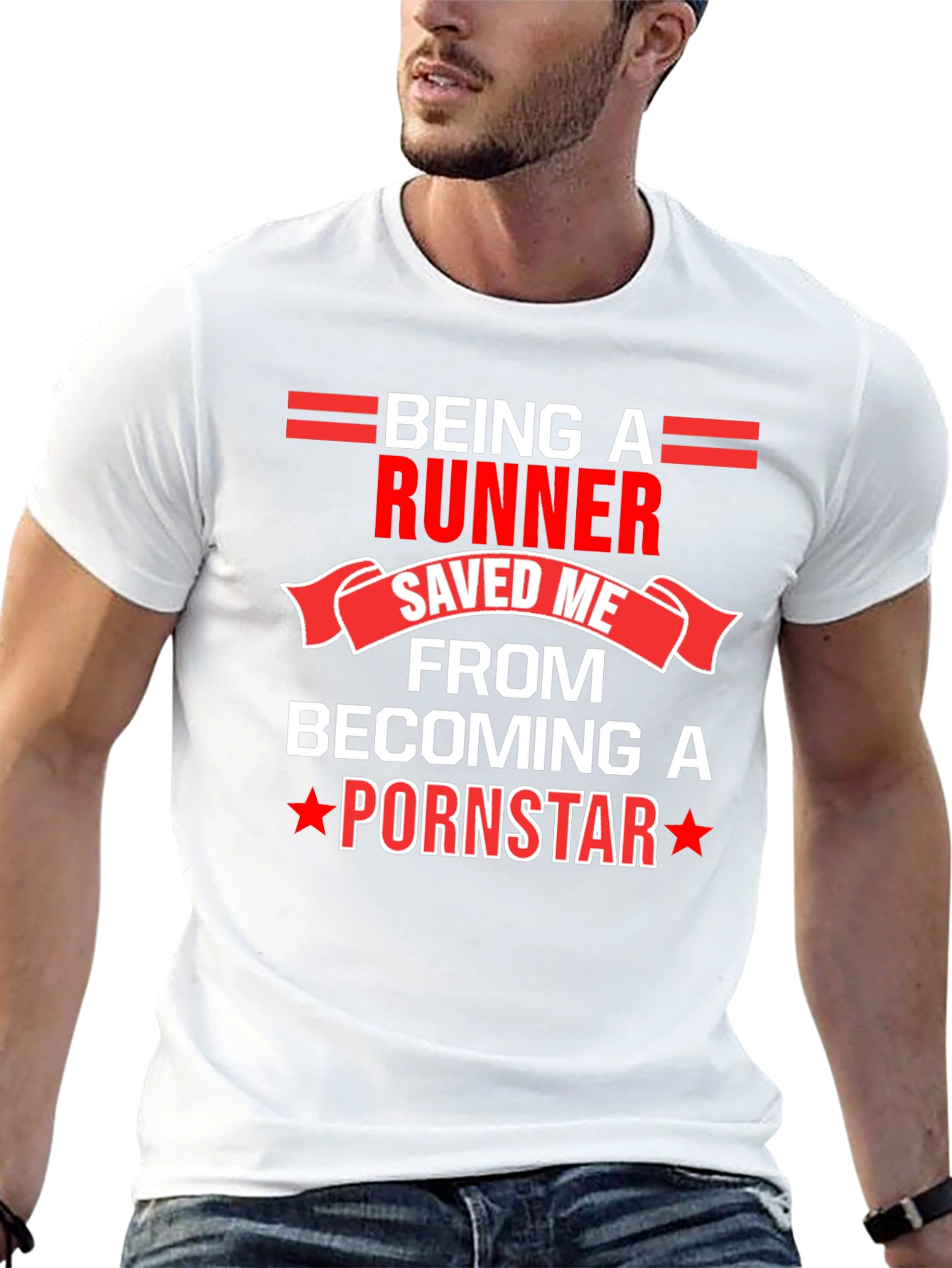 Runner Saved Me Funny Graphic T-Shirt