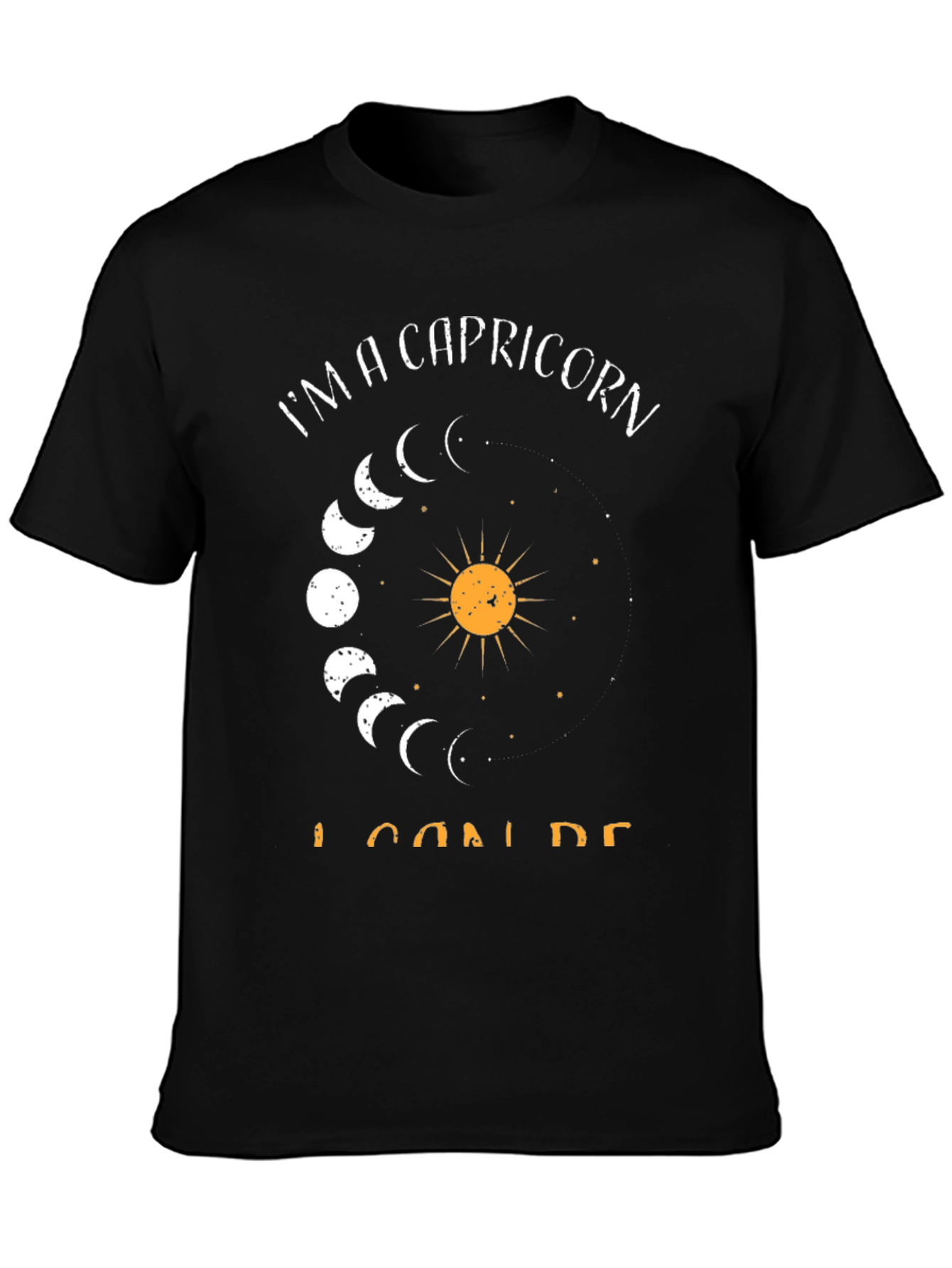 Capricorn Zodiac Graphic Tee - Black