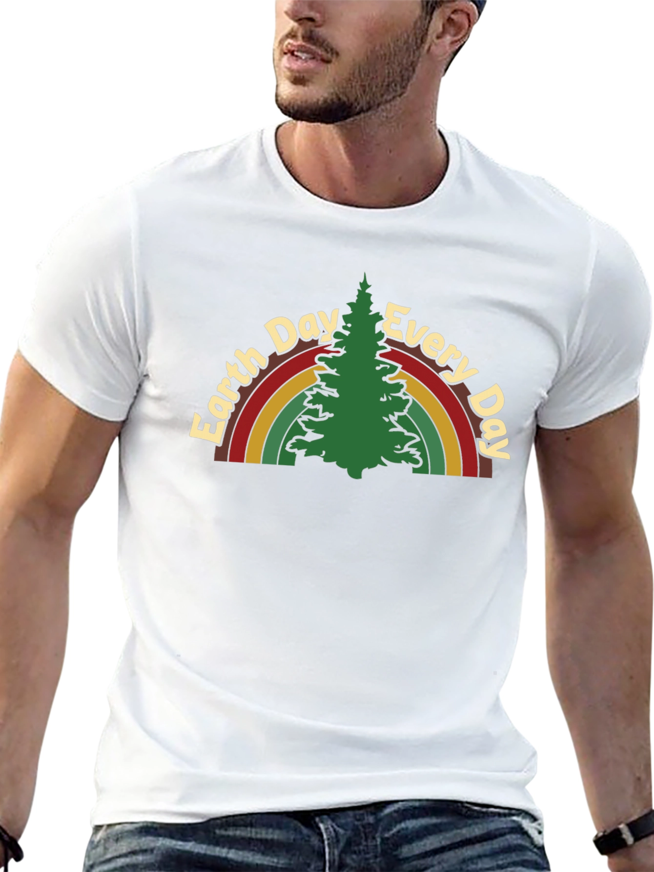 Earth Day Rainbow Tree Graphic Tee