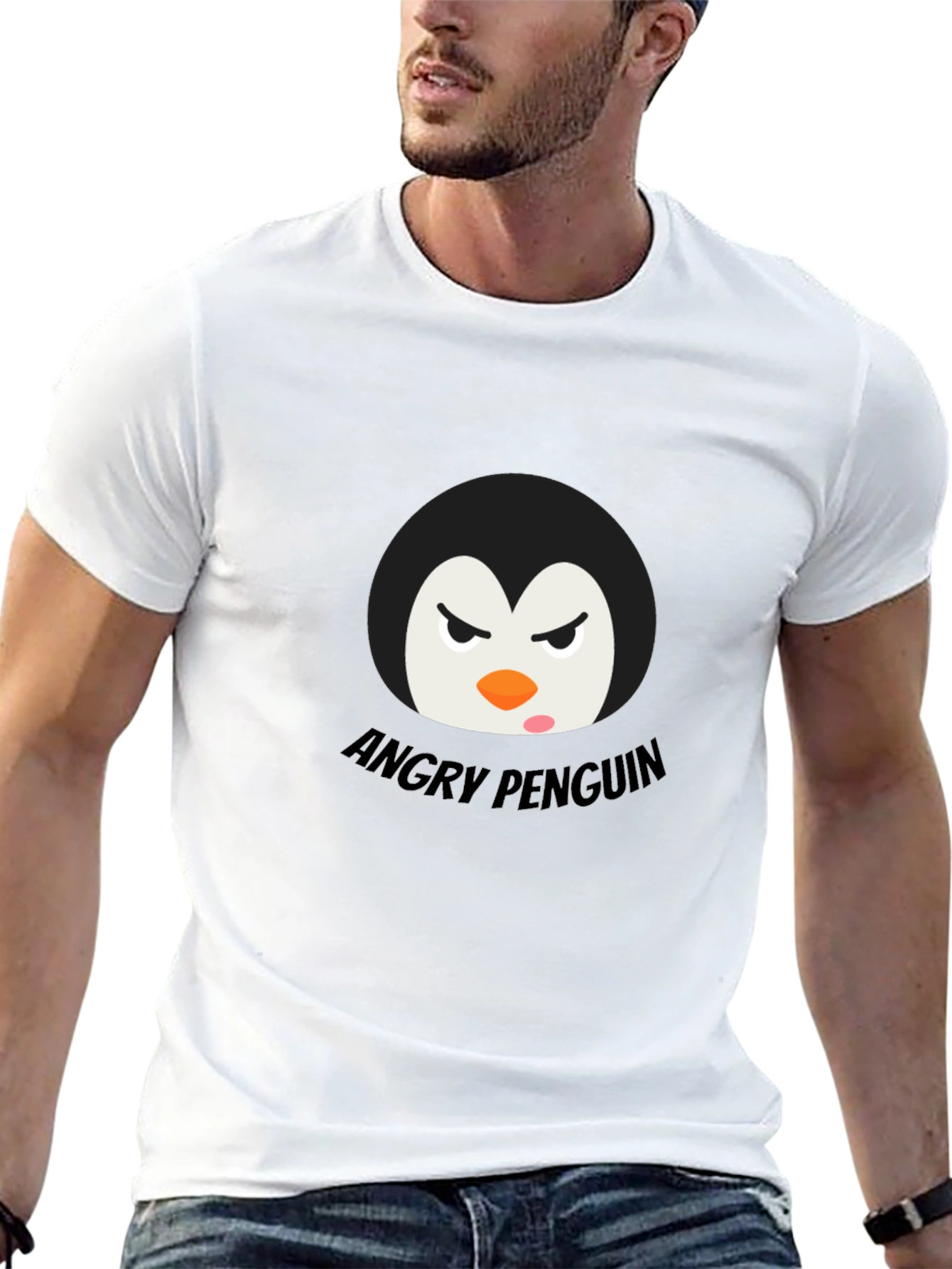 Angry Penguin Graphic Tee - Black Cotton T-Shirt