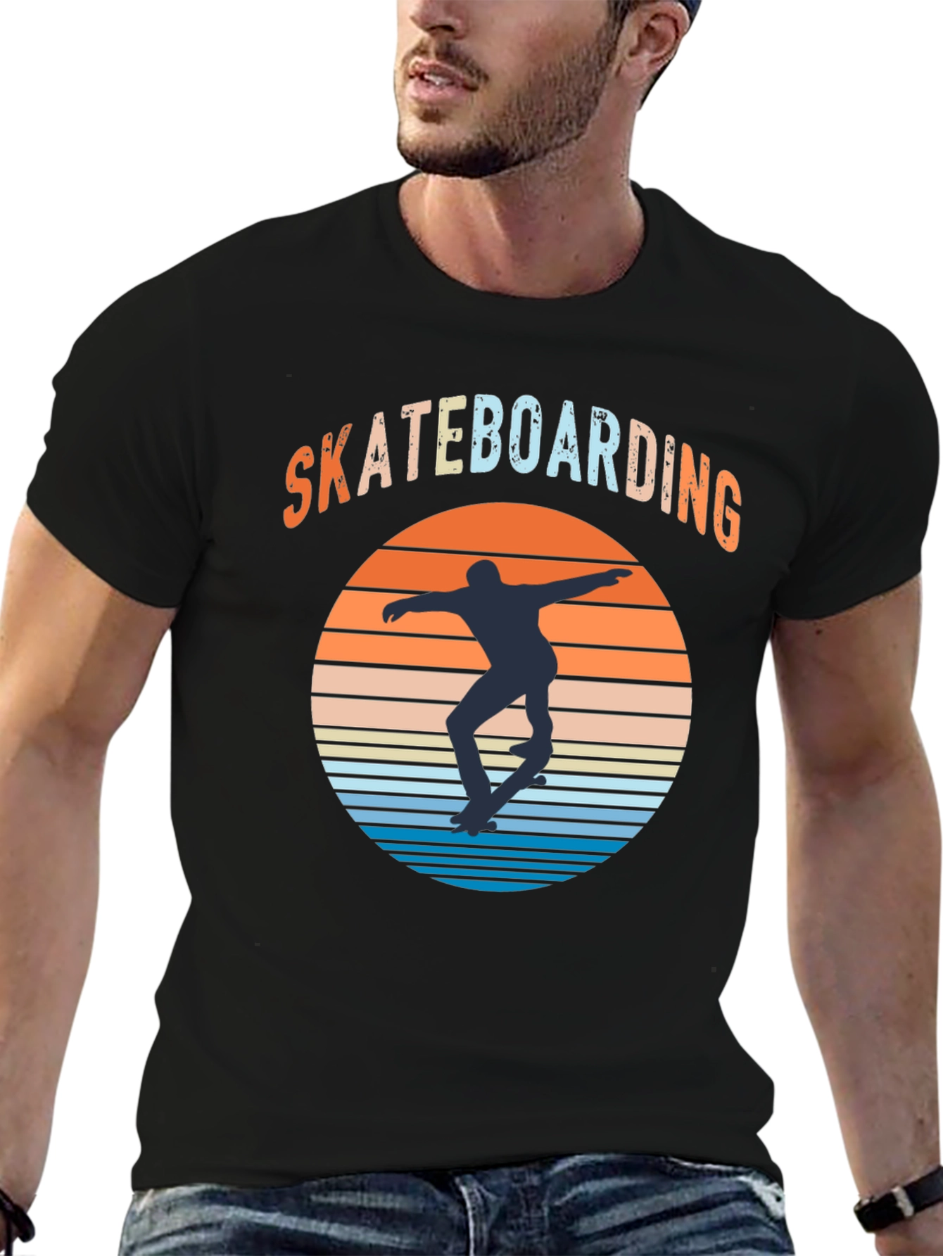Skateboarding Sunset Graphic Tee