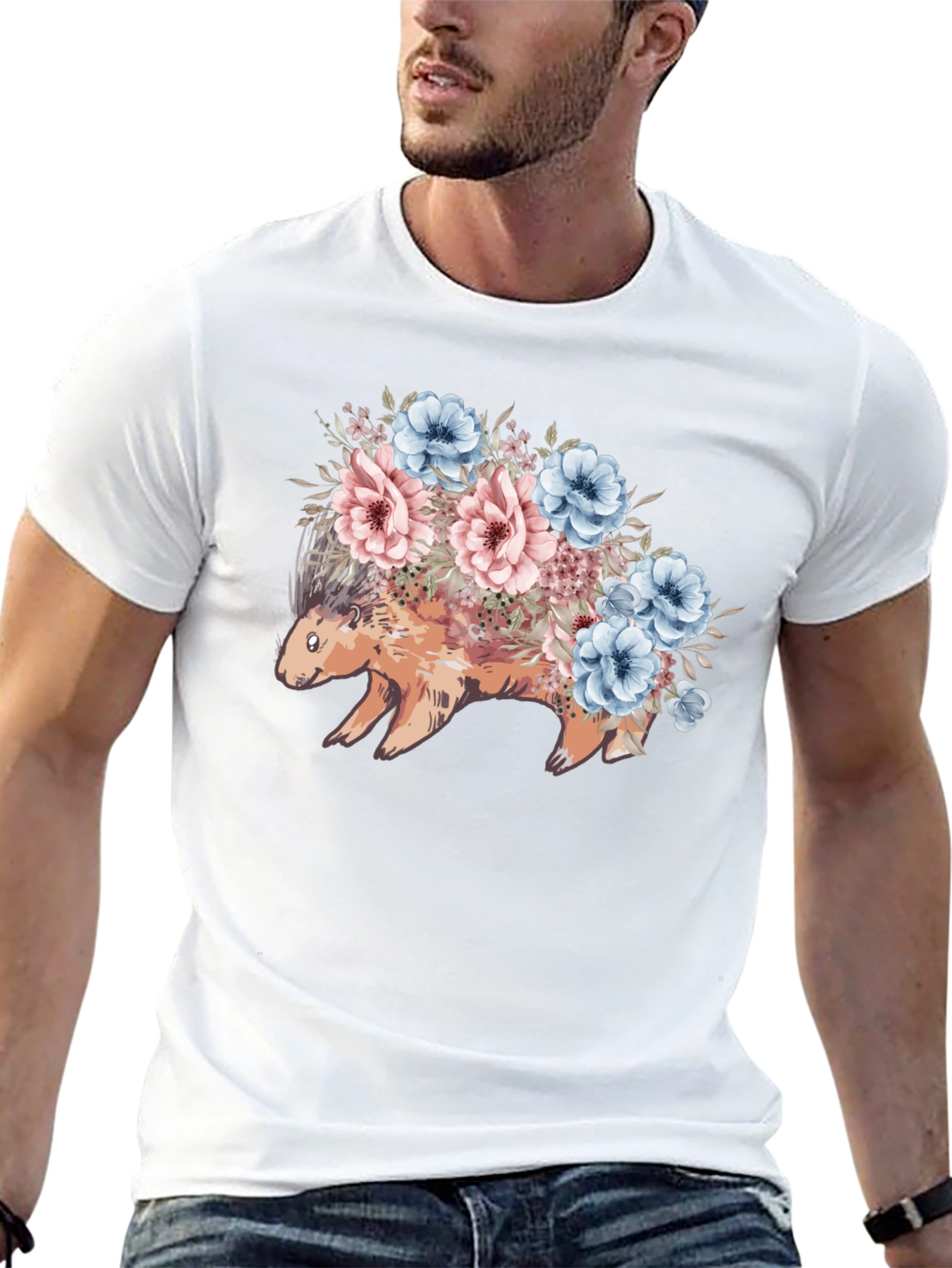 Floral Porcupine Graphic Tee