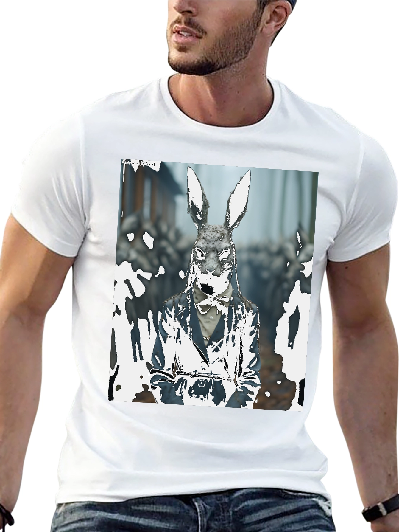 Rabbit Gentleman Graphic T-Shirt