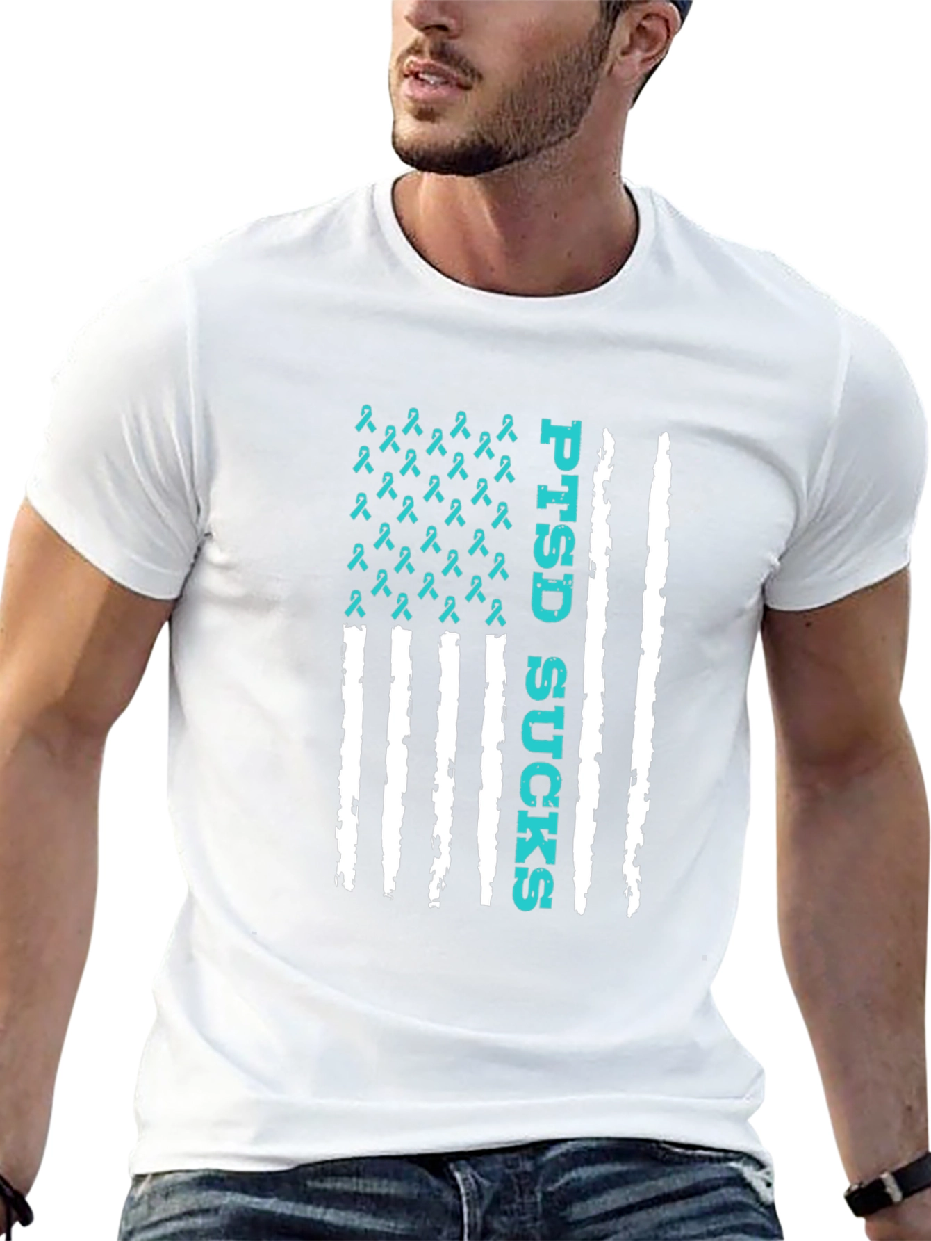 PTSD Sucks American Flag T-Shirt