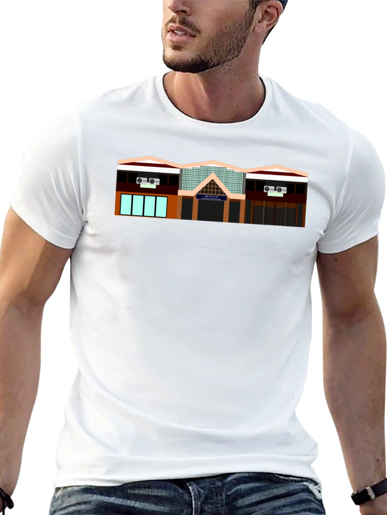 Building Print Black T-Shirt