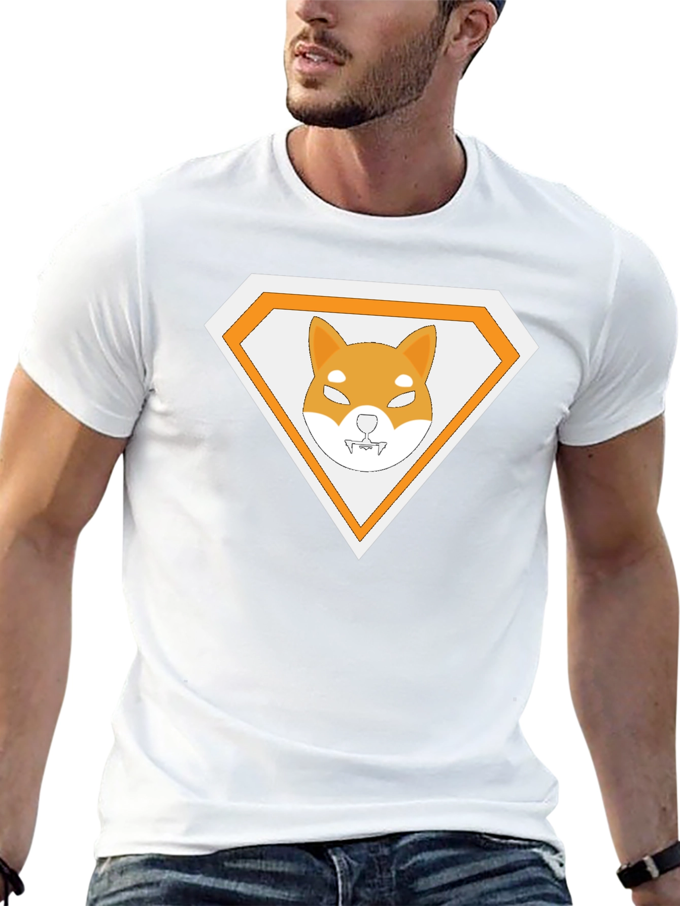Shiba Inu Superhero Tee - Black Cotton Casual Shirt