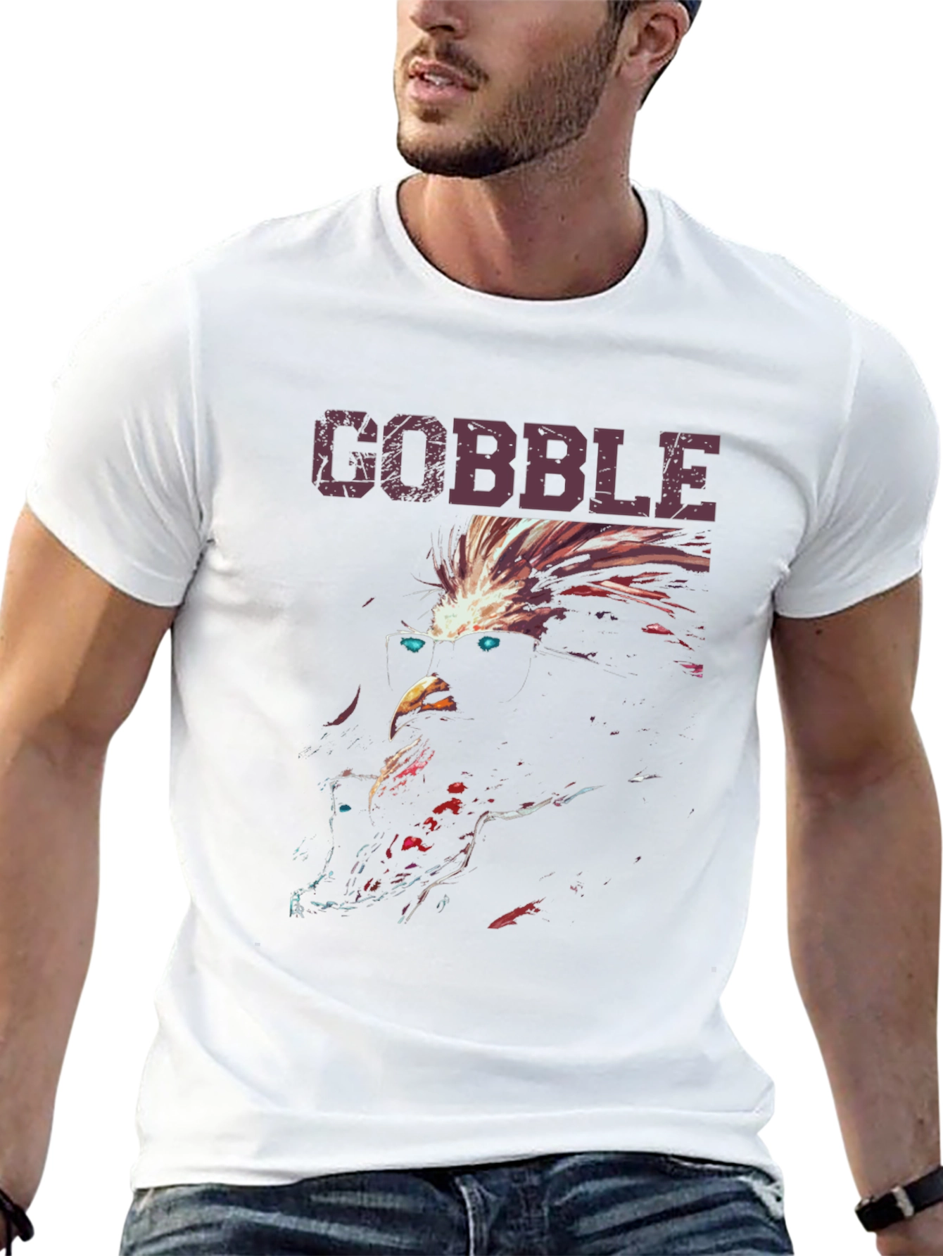 Gobble Turkey T-Shirt - Funny Thanksgiving Tee