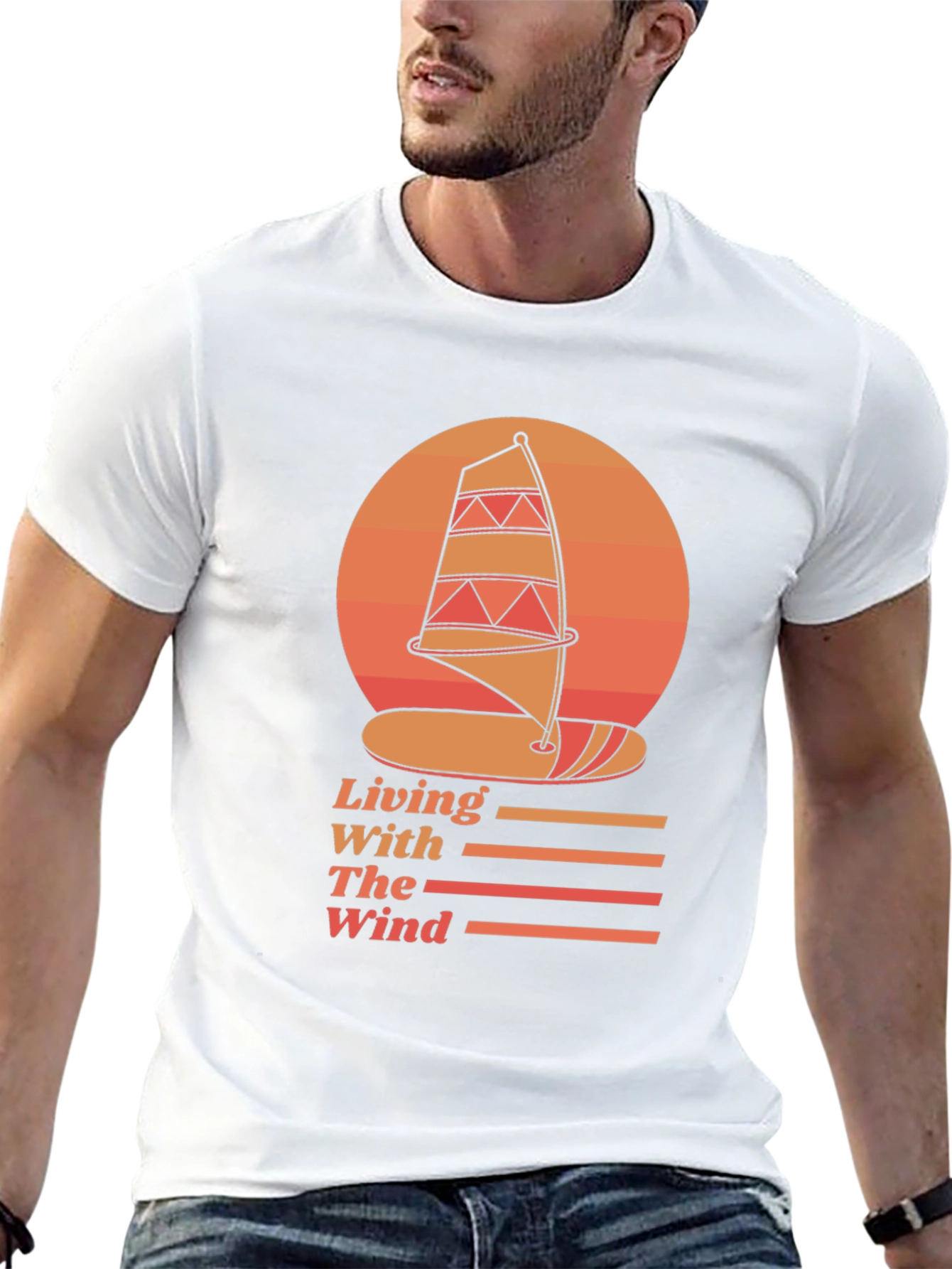 Windsurfing Graphic Tee - Living With The Wind