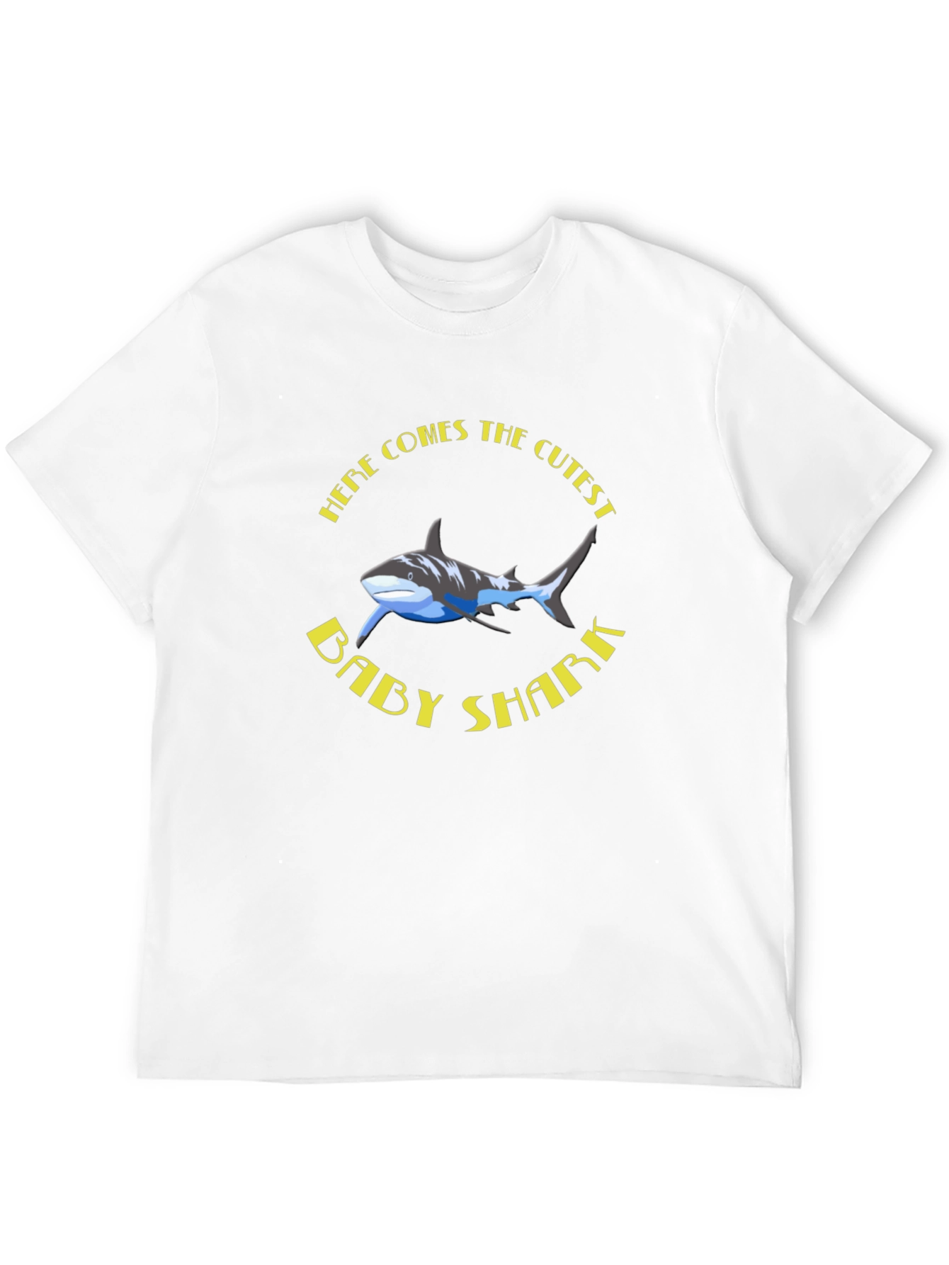Cute Baby Shark Graphic Black T-Shirt