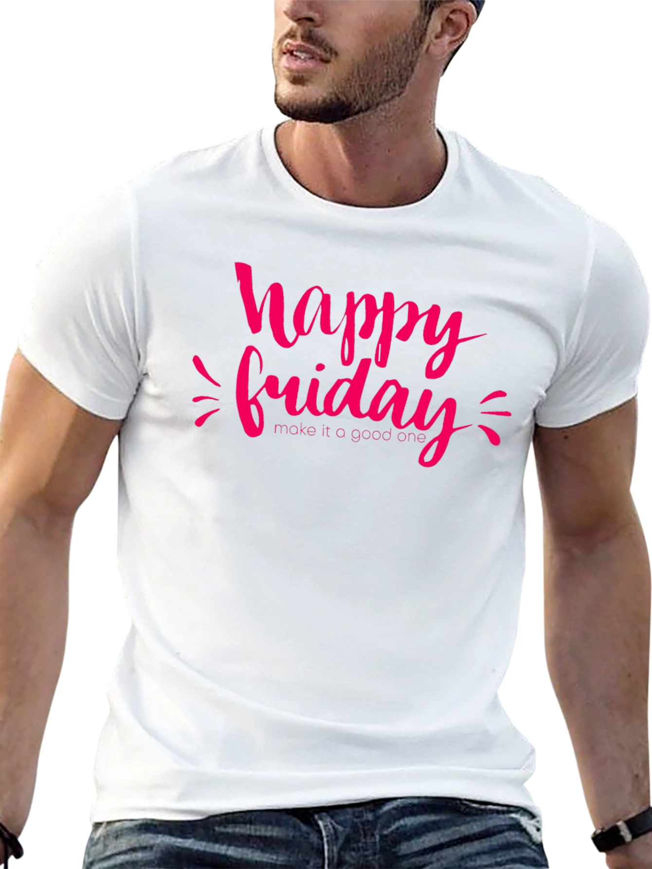 Happy Friday Graphic T-Shirt - Casual Black Tee