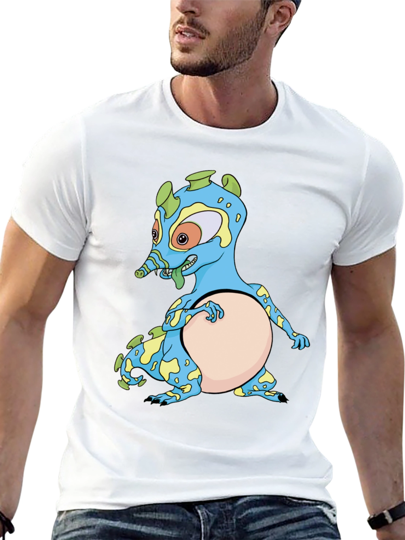 Cartoon Creature Black T-Shirt