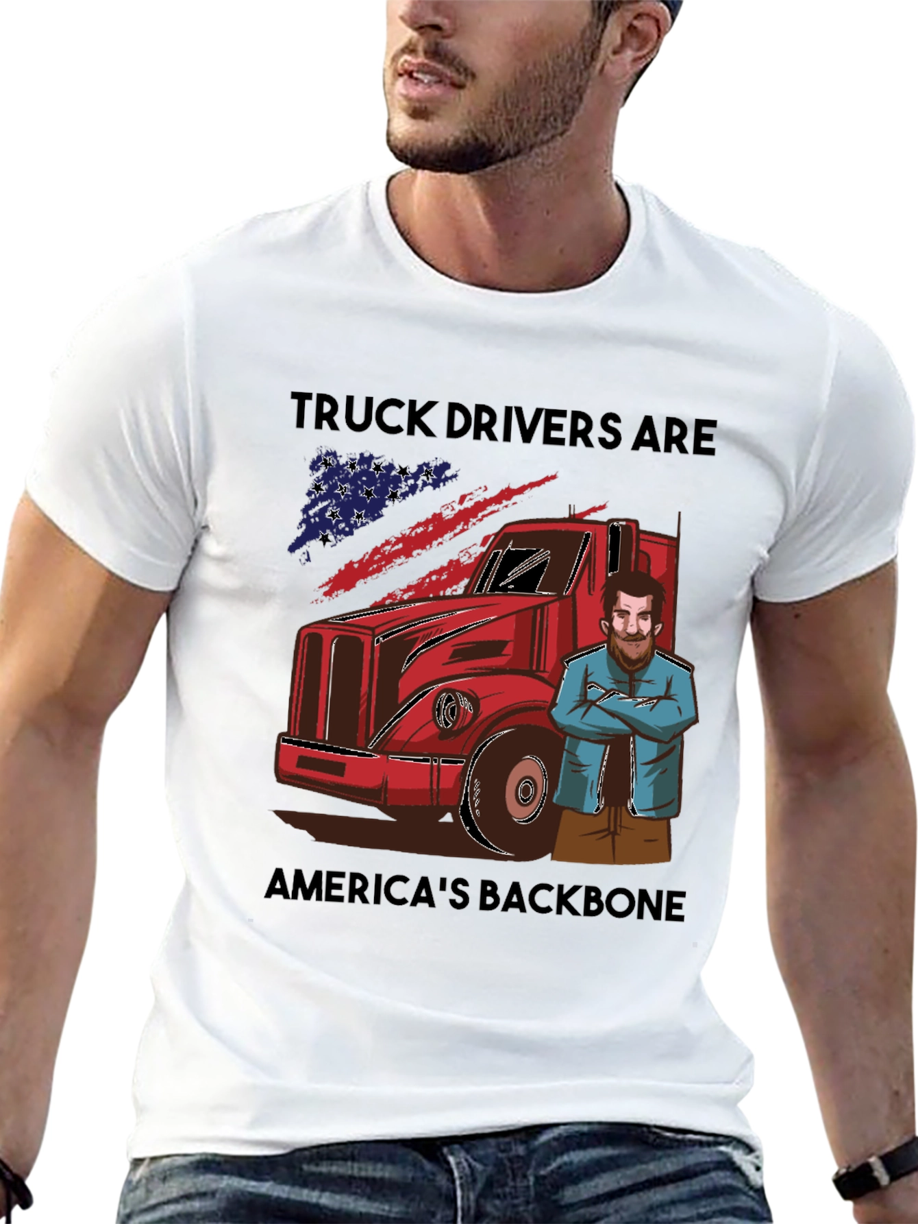 Truck Drivers Americas Backbone Graphic Tee