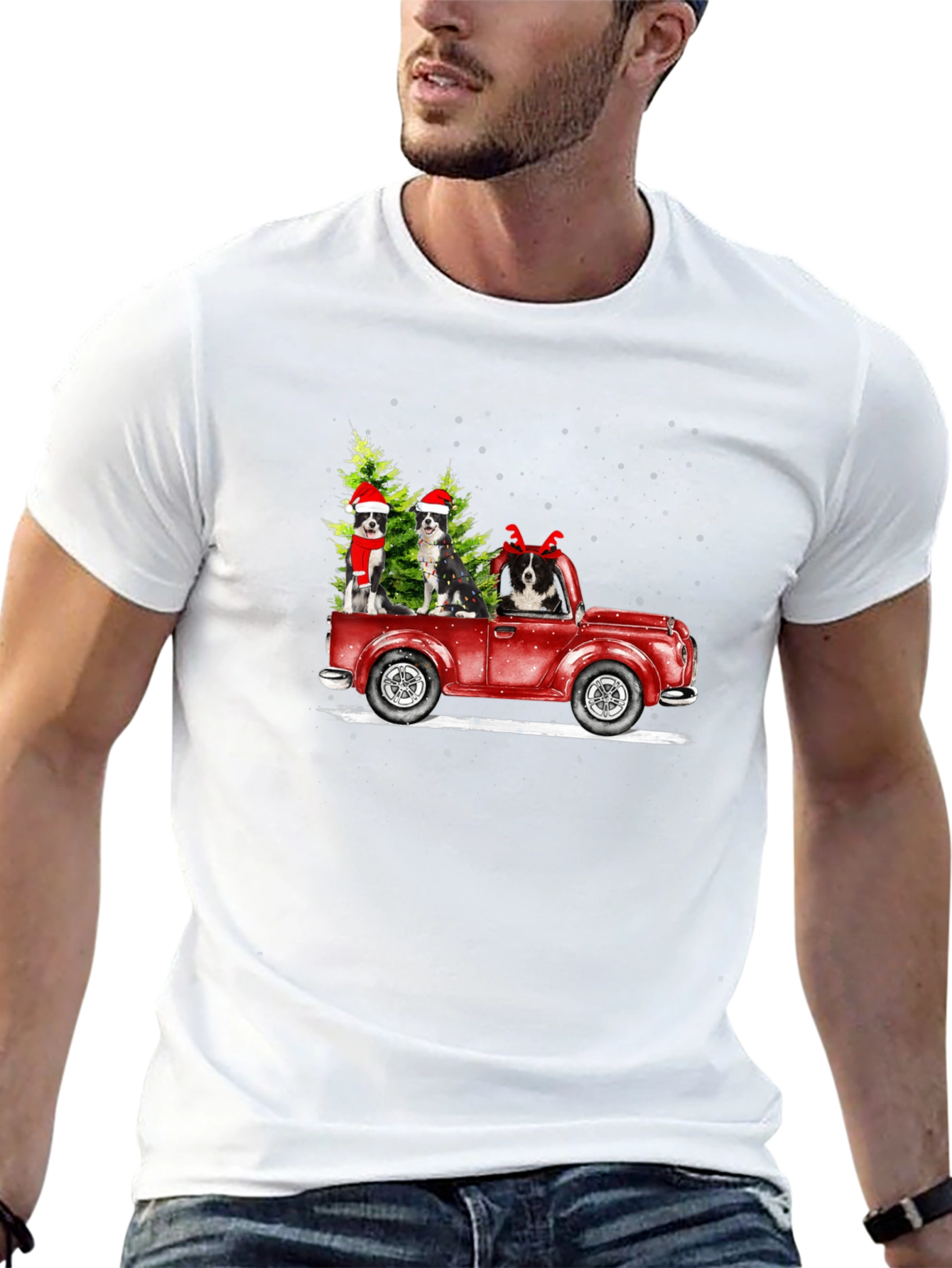 Holiday Dogs in Truck T-Shirt