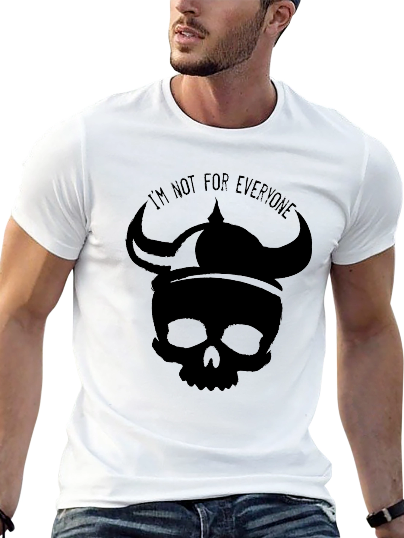 Skull Viking Helmet Graphic T-Shirt