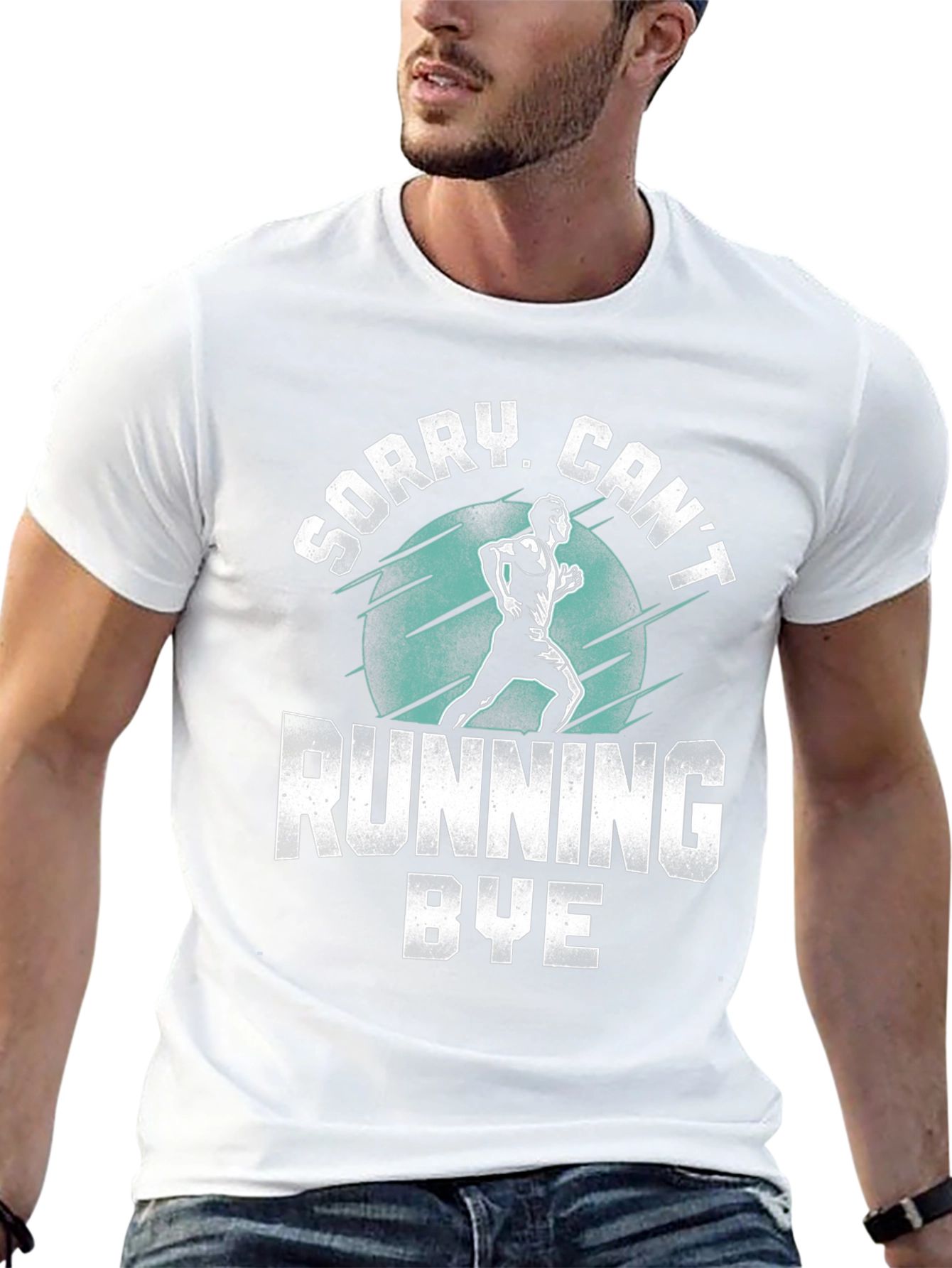 Sorry Cant Running Bye Black T-Shirt