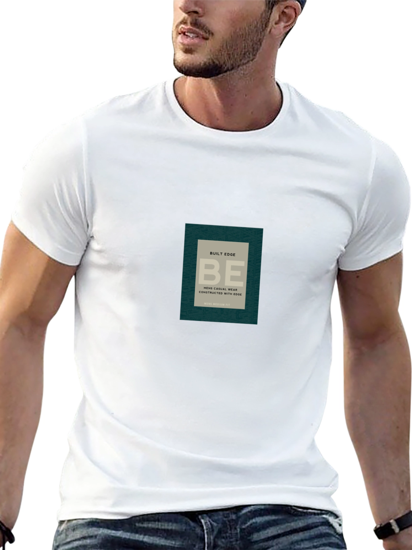 Mens Black Casual T-Shirt with Graphic