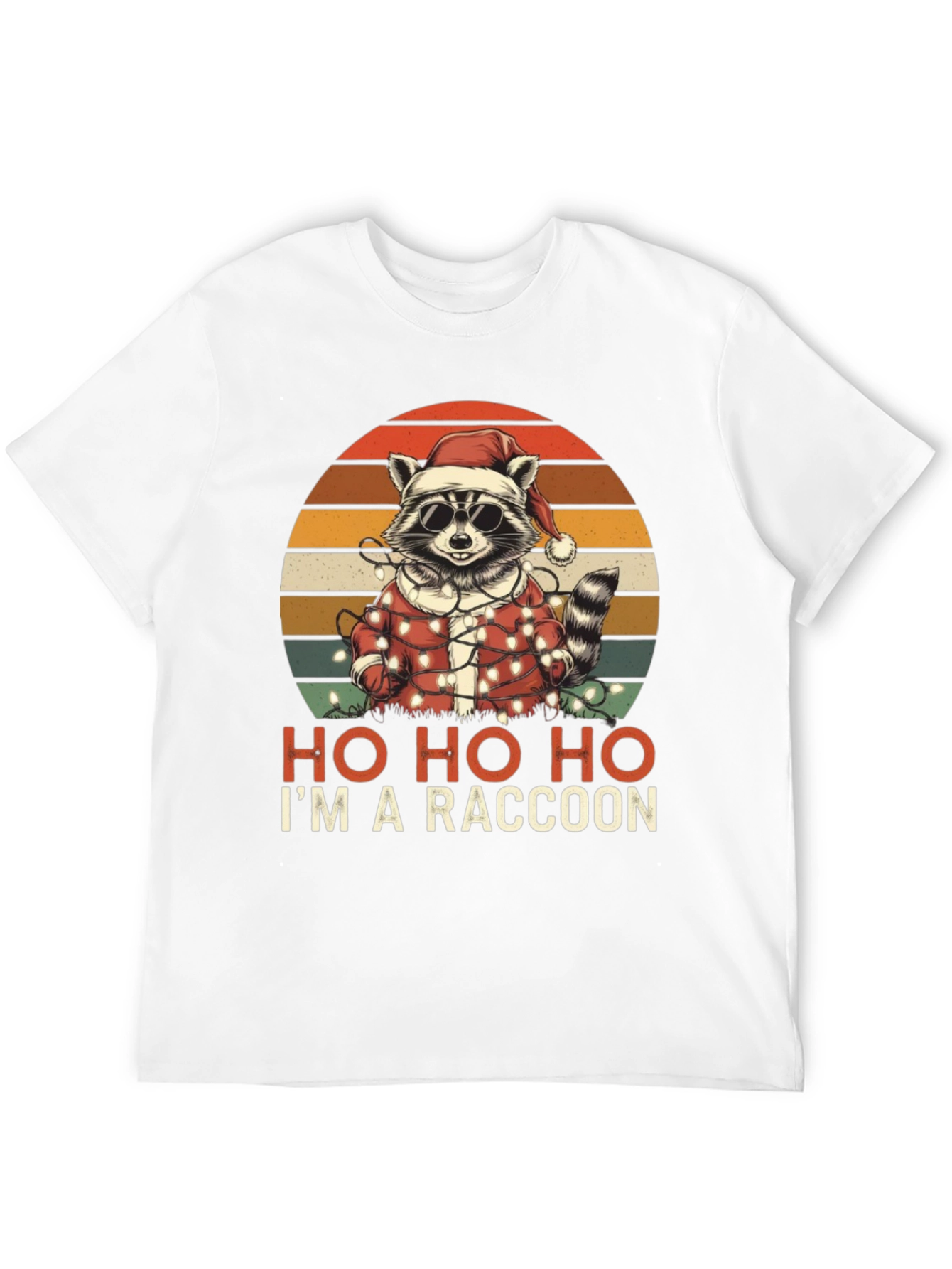 Ho Ho Ho Im A Raccoon Christmas T-Shirt