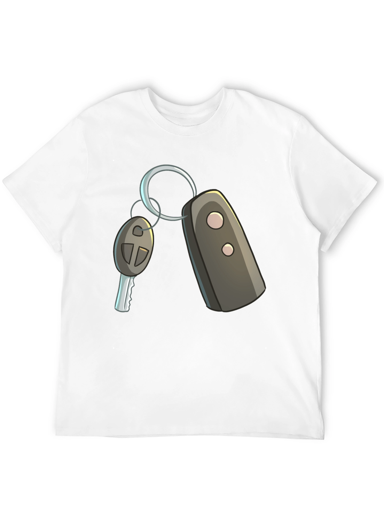 Cartoon Car Keys Graphic Tee - Black