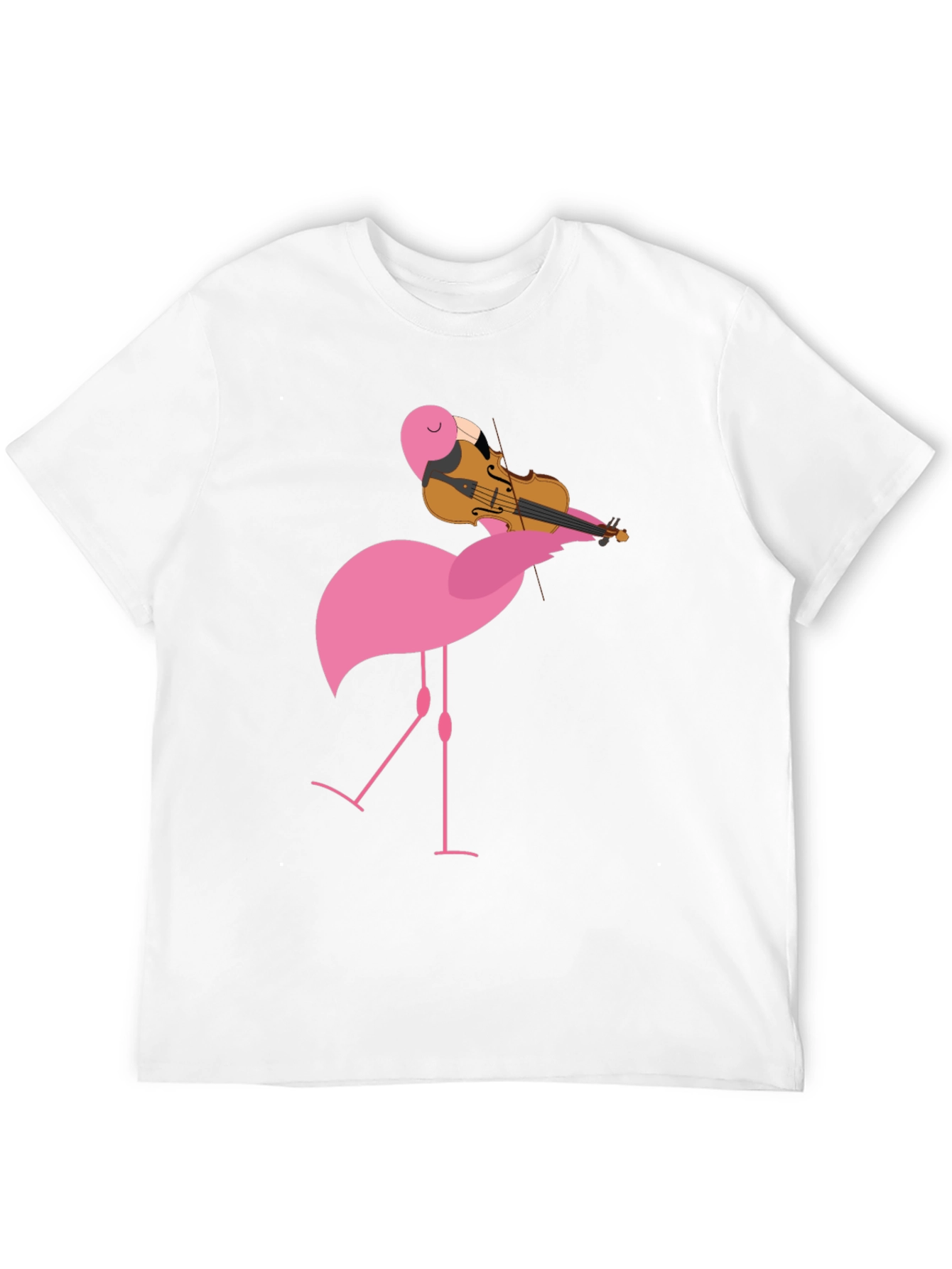 Funny Flamingo Playing Violin Graphic T-Shirt