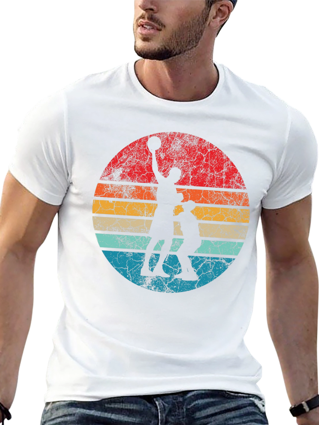 Retro Sunset Basketball Graphic Tee