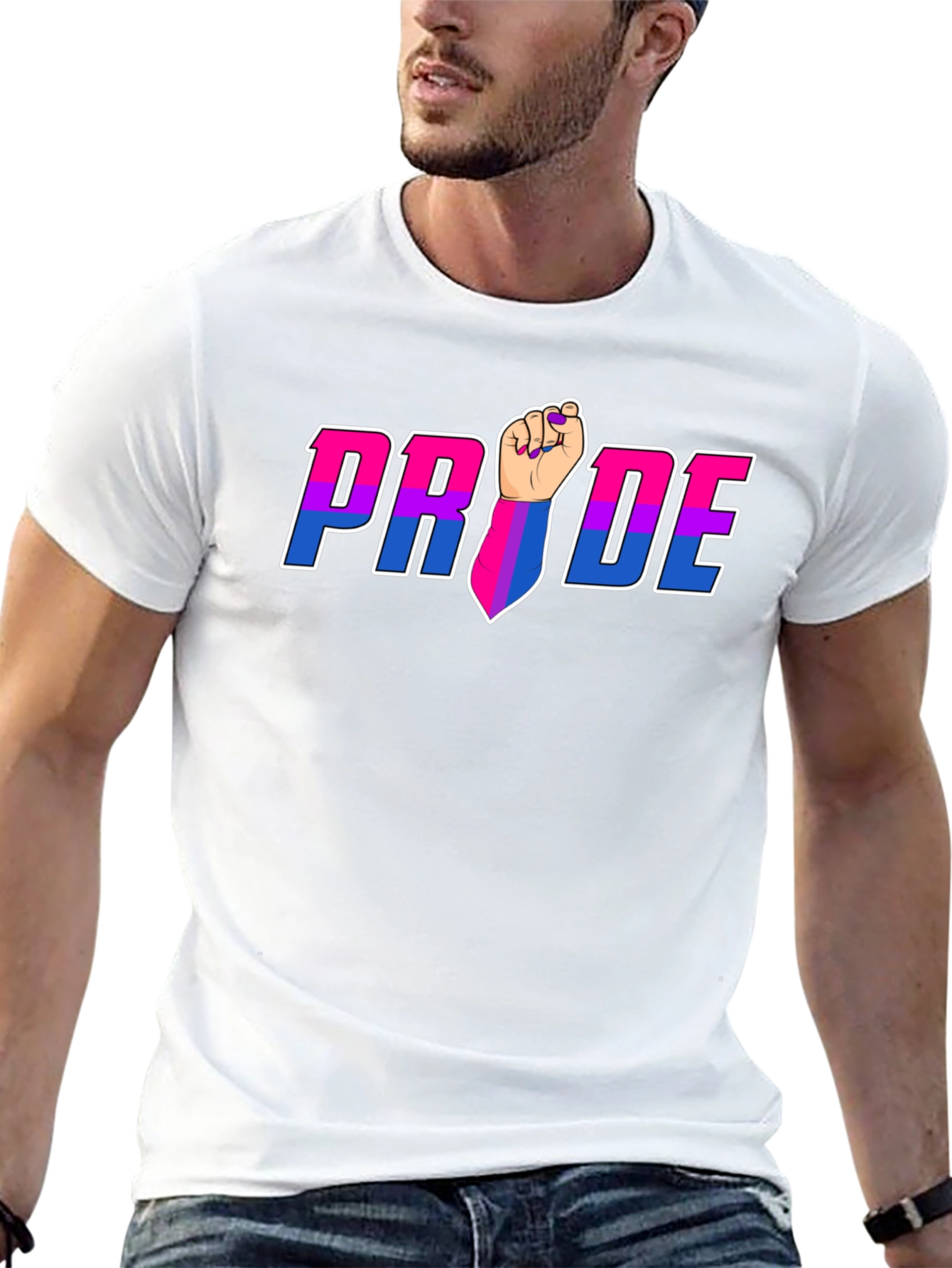 Pride Fist Graphic Tee - Bi Pride Shirt