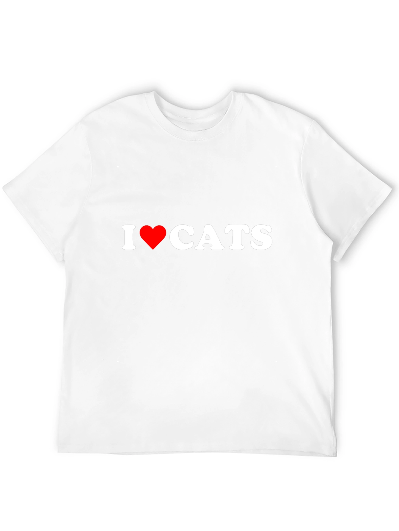 I Heart Cats Black Cotton Graphic T-Shirt