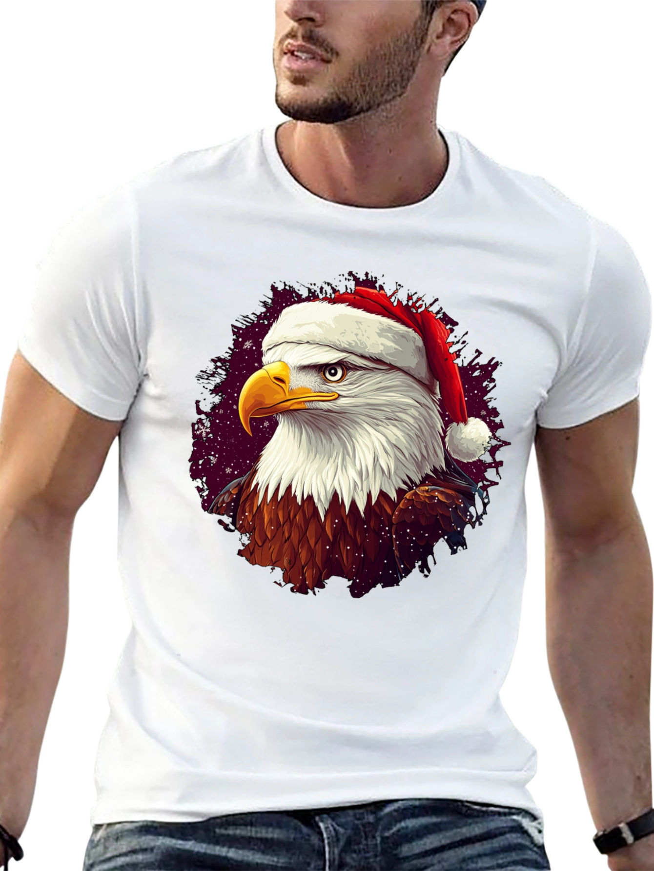 Festive Eagle T-Shirt: Christmas Holiday Apparel