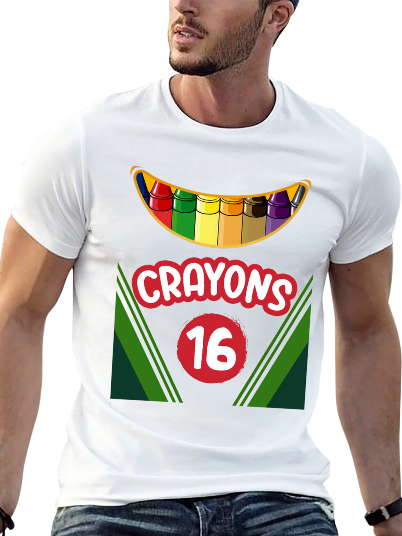 Crayons 16 T-Shirt Funny Art Teacher Shirt