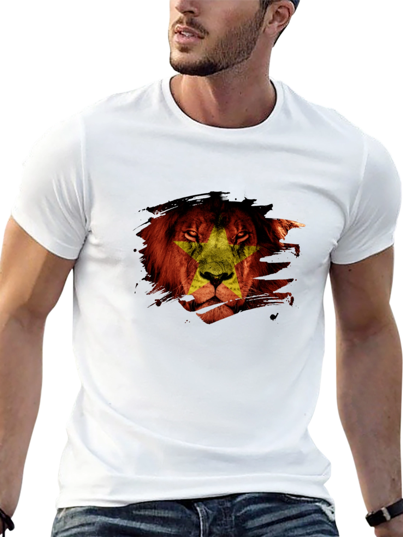 Lion Star Graphic Black T-Shirt