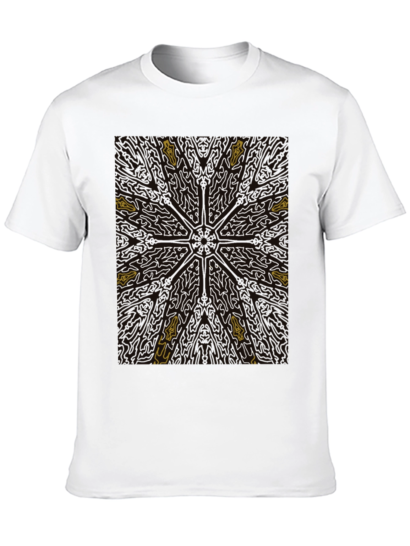 Abstract Starburst Graphic Tee - Black