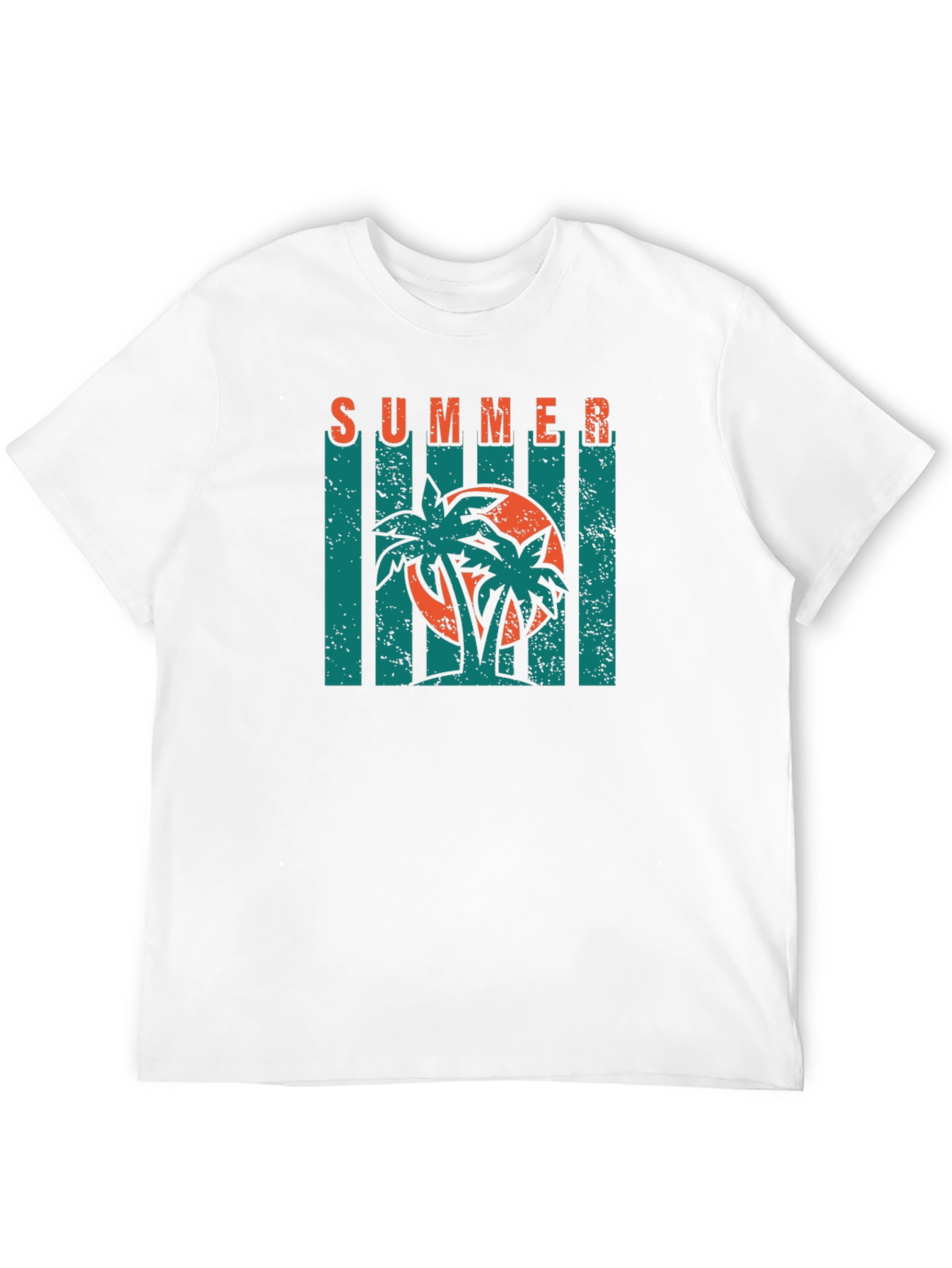 Summer Palm Tree Graphic Print Black T-Shirt