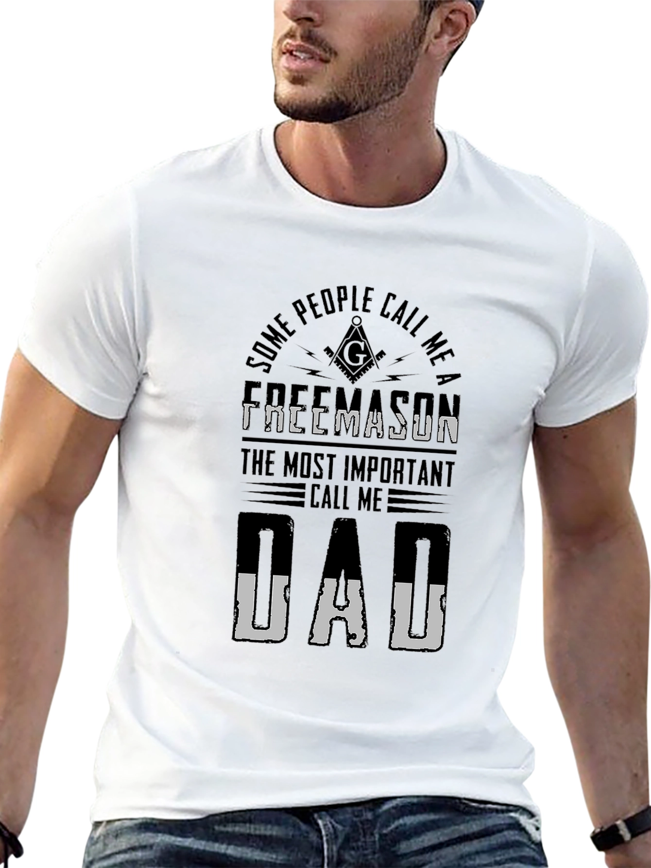 Freemason Dad T-Shirt - Black Novelty Graphic Tee