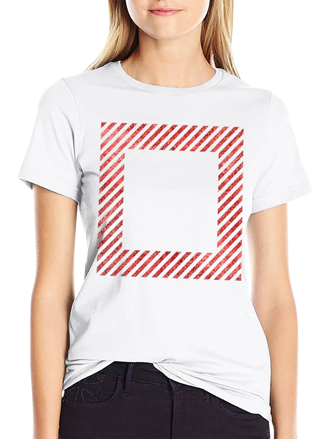 Striped Square Graphic Tee