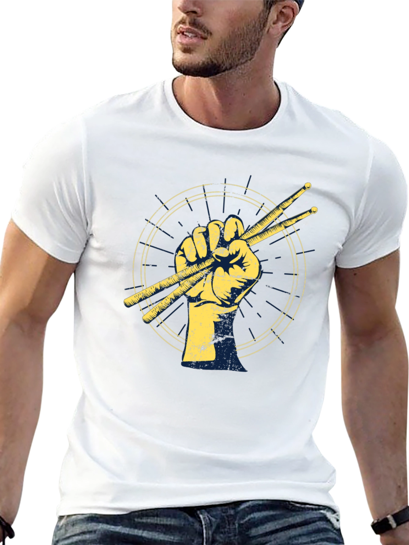 Drummer Fist Graphic Tee - Music Lovers T-Shirt