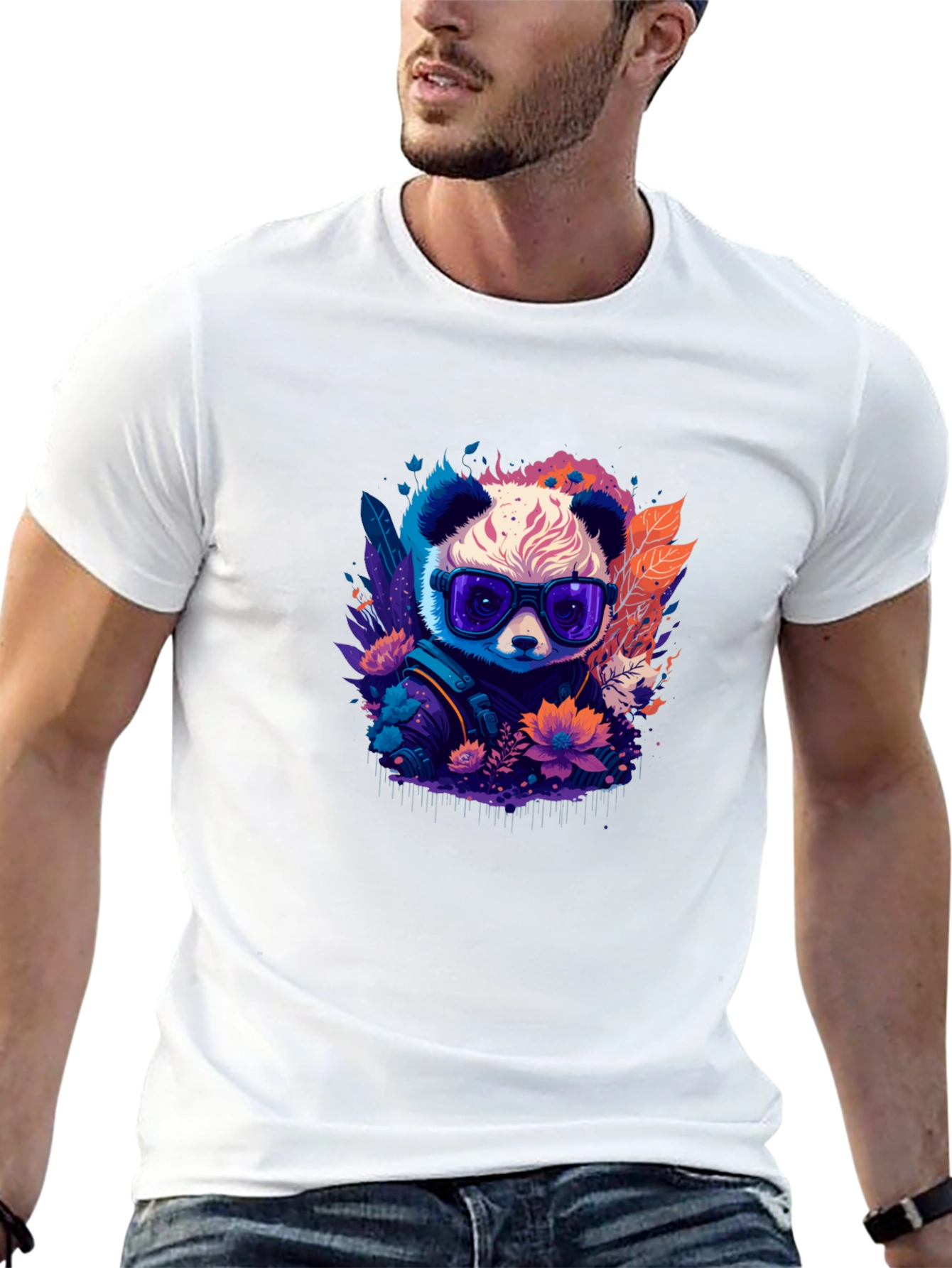 Cool Panda Graphic Tee - Black