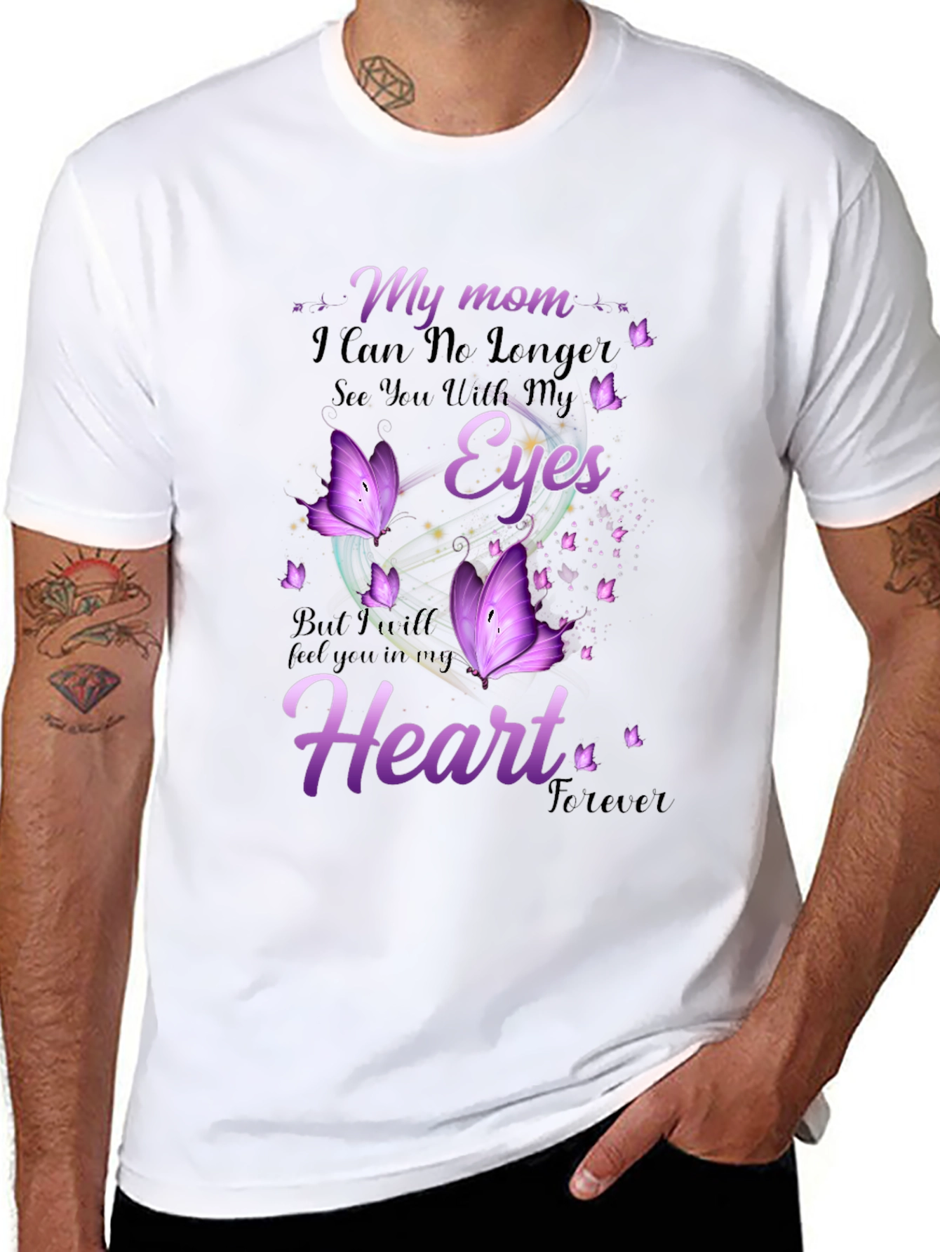 My Mom Memorial T-Shirt Butterfly Heart