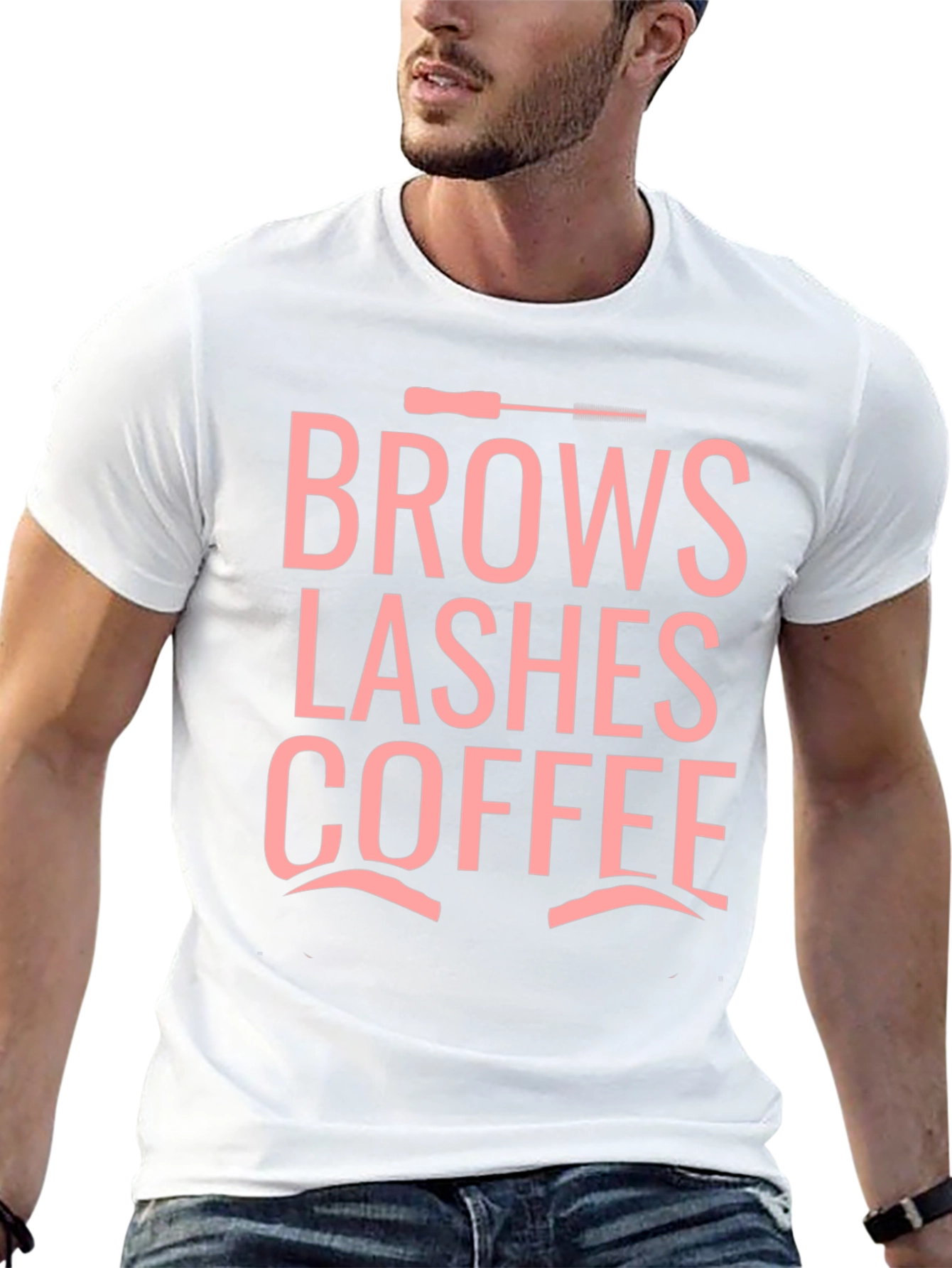 Brows Lashes Coffee Graphic Tee - Black Unisex