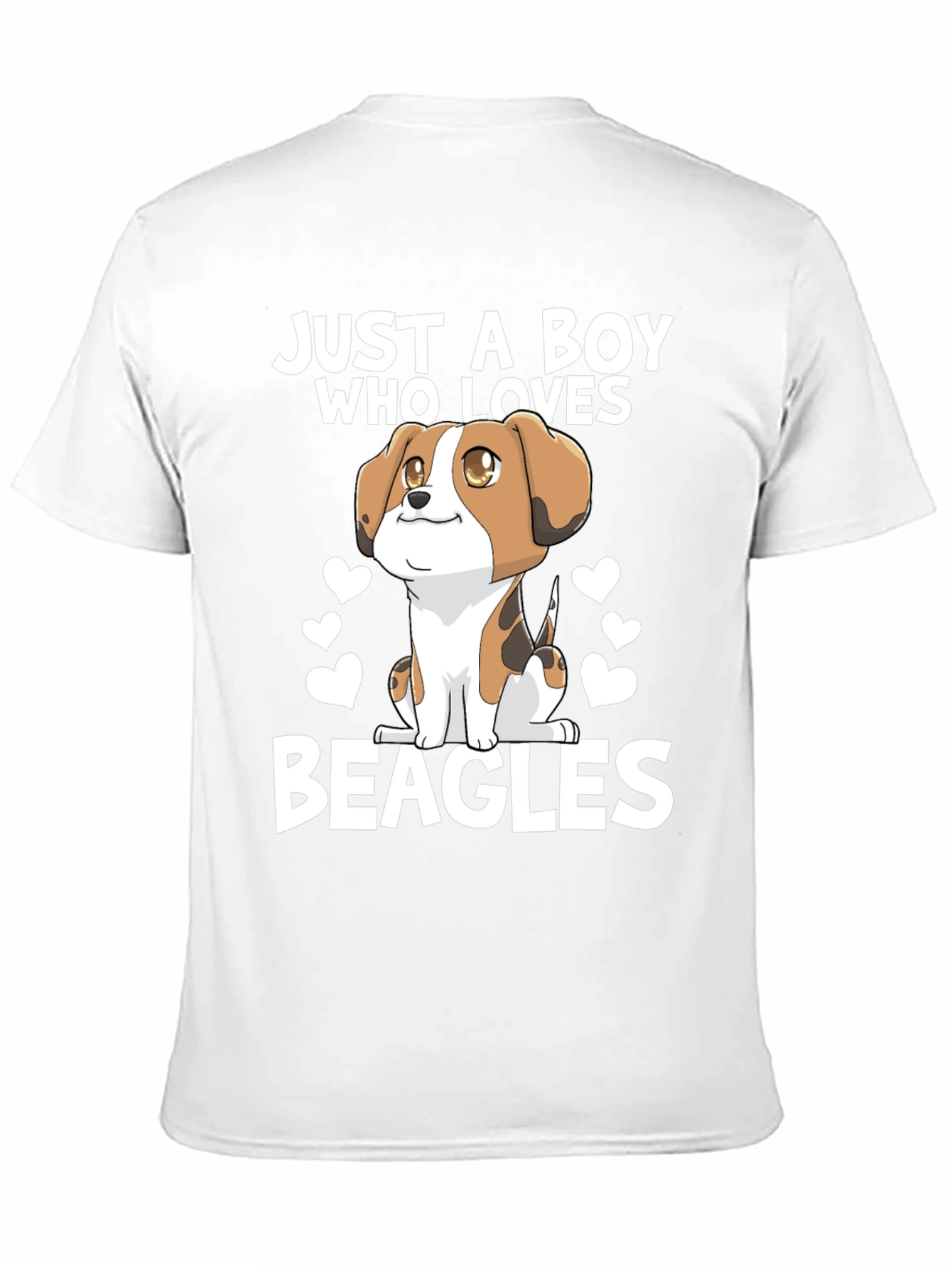 Boy Who Loves Beagles Black Graphic Tee