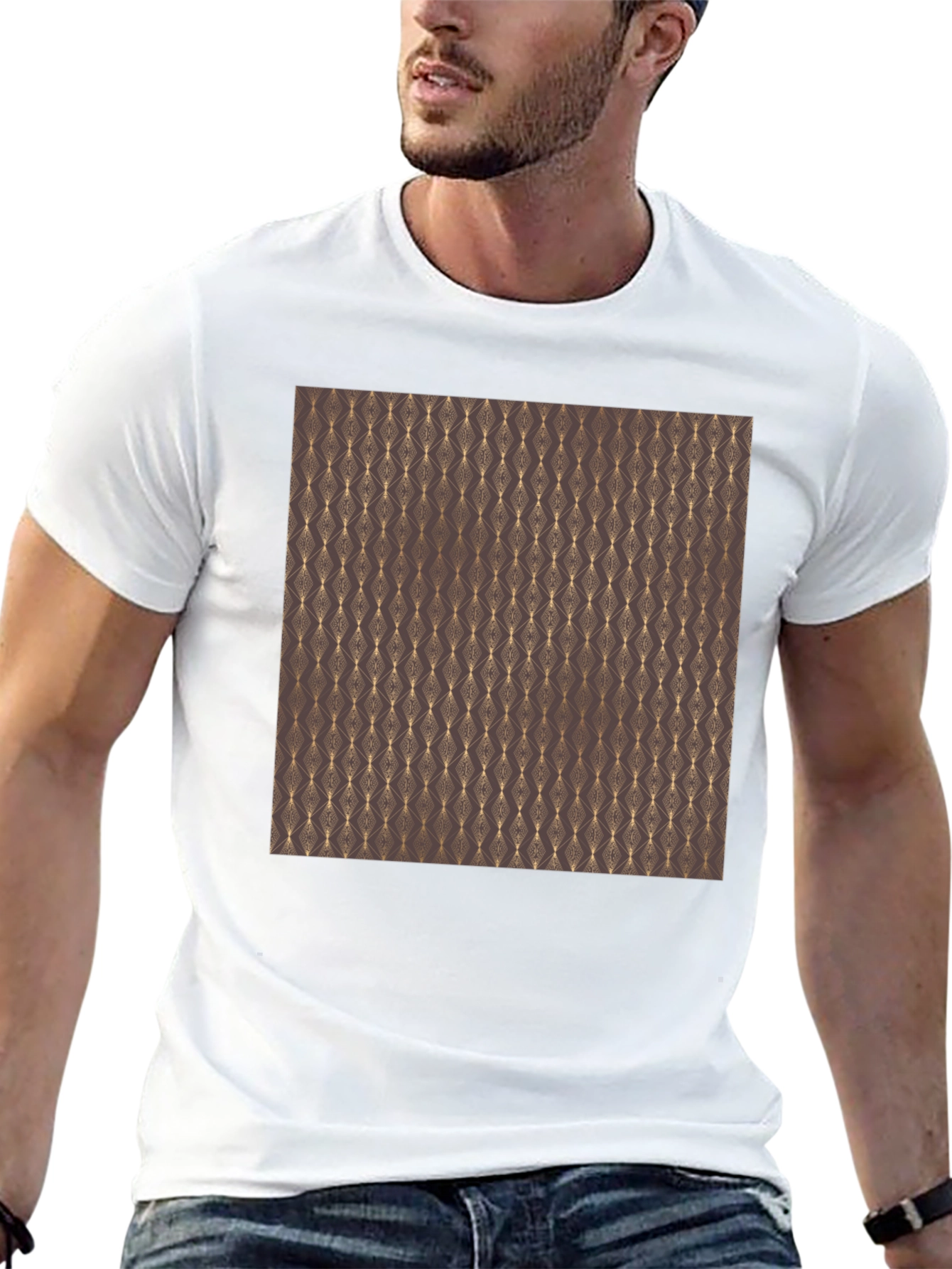 Elegant Pattern Black T-Shirt