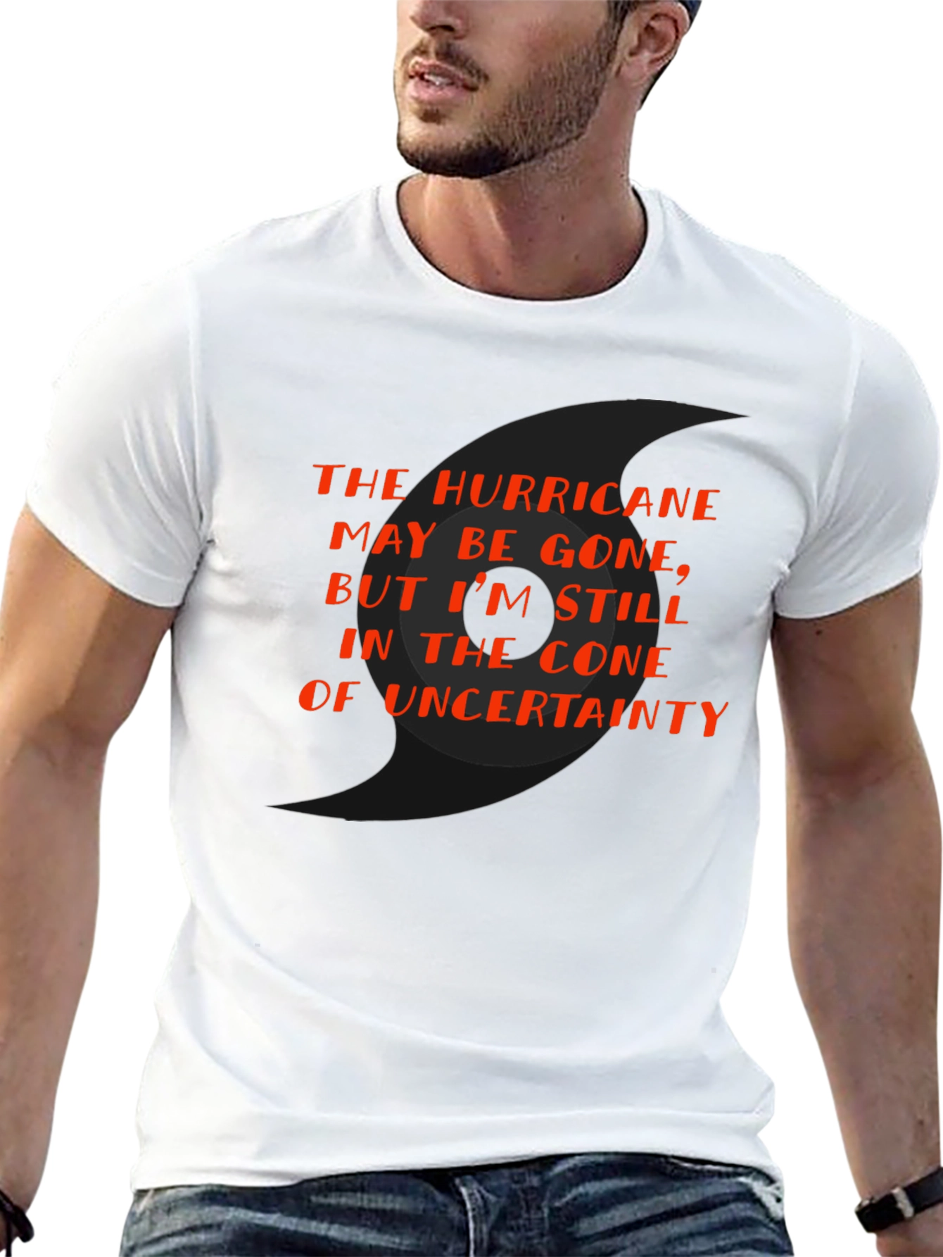 Hurricane Cone of Uncertainty Black T-Shirt